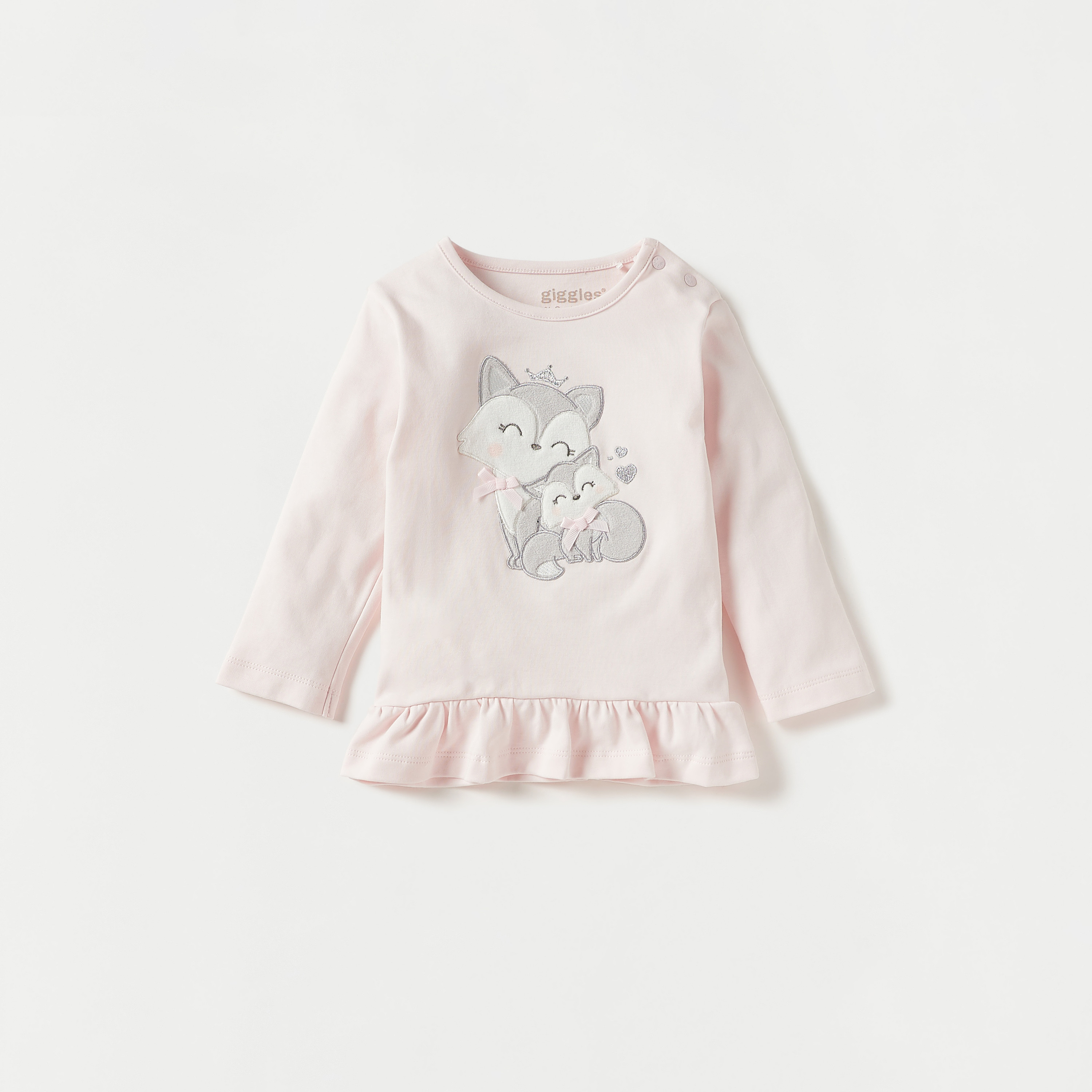 طقم بنطلون بيجاما وتيشيرت بزخارف كيتي من جيجلز-baby-girls-clothing-nightwear-pyjamasets-image-2