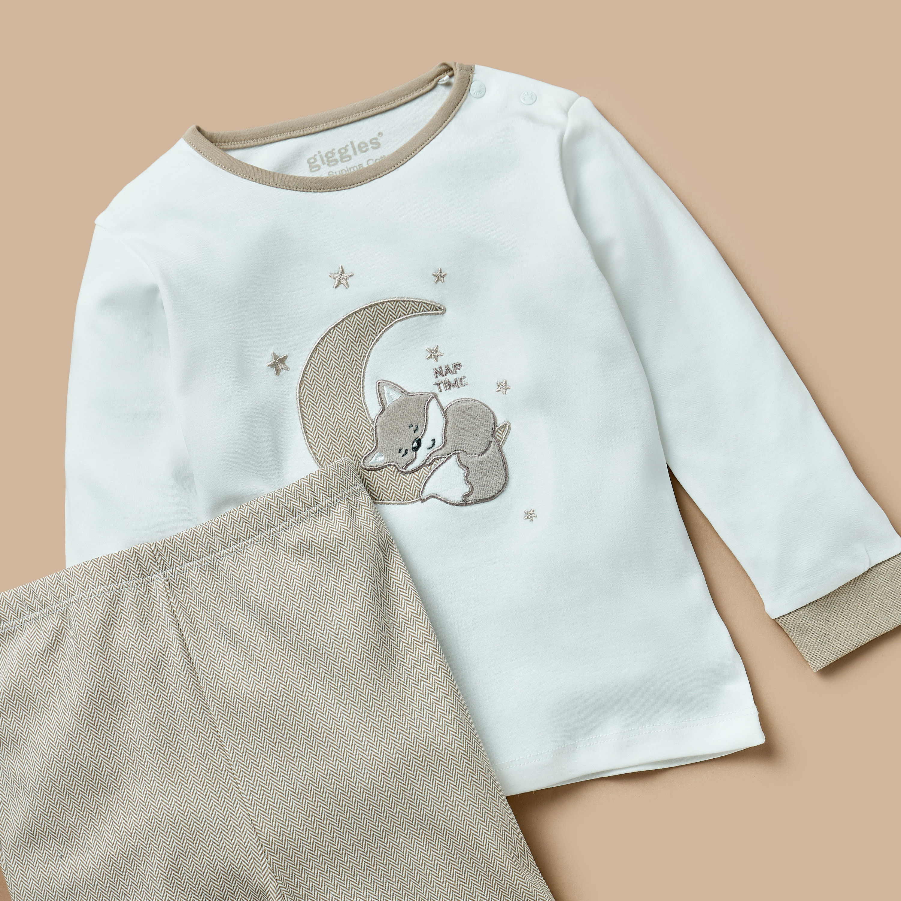 طقم بنطلون بيجاما وتيشيرت بزخارف ثعلب من جيجلز-baby-boys-clothing-nightwear-pyjamasets-image-4