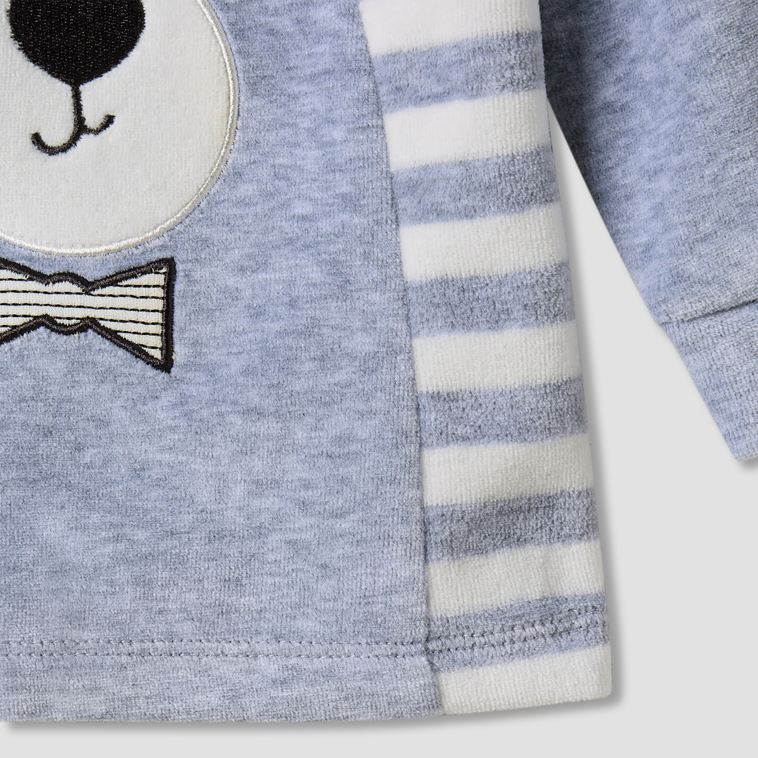 Juniors Bear Applique Long Sleeves Velour Sweatshirt and Pyjama Set-baby-boys-clothing-nightwear-pyjamasets-image-5