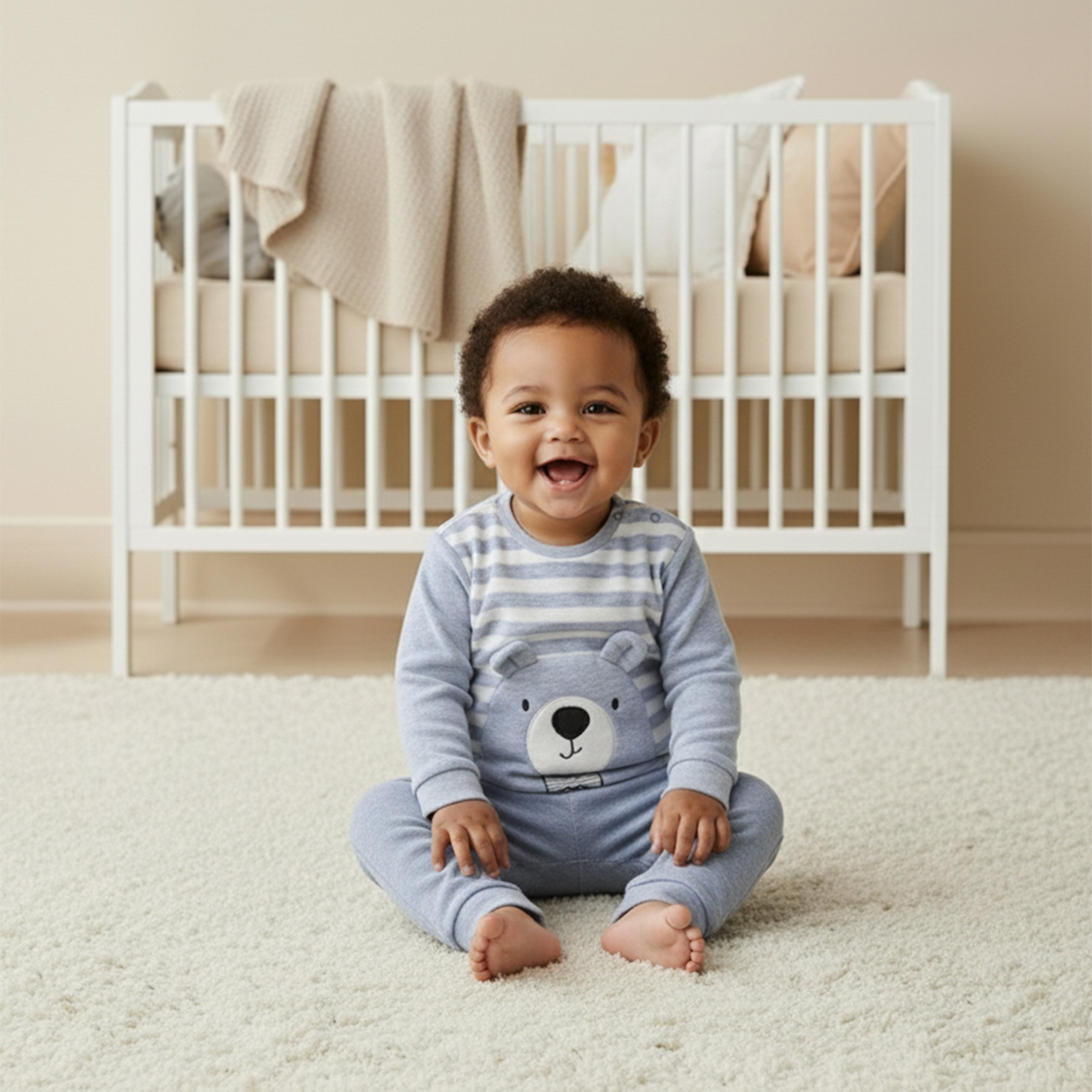 Juniors Bear Applique Long Sleeves Velour Sweatshirt and Pyjama Set-baby-boys-clothing-nightwear-pyjamasets-image-9