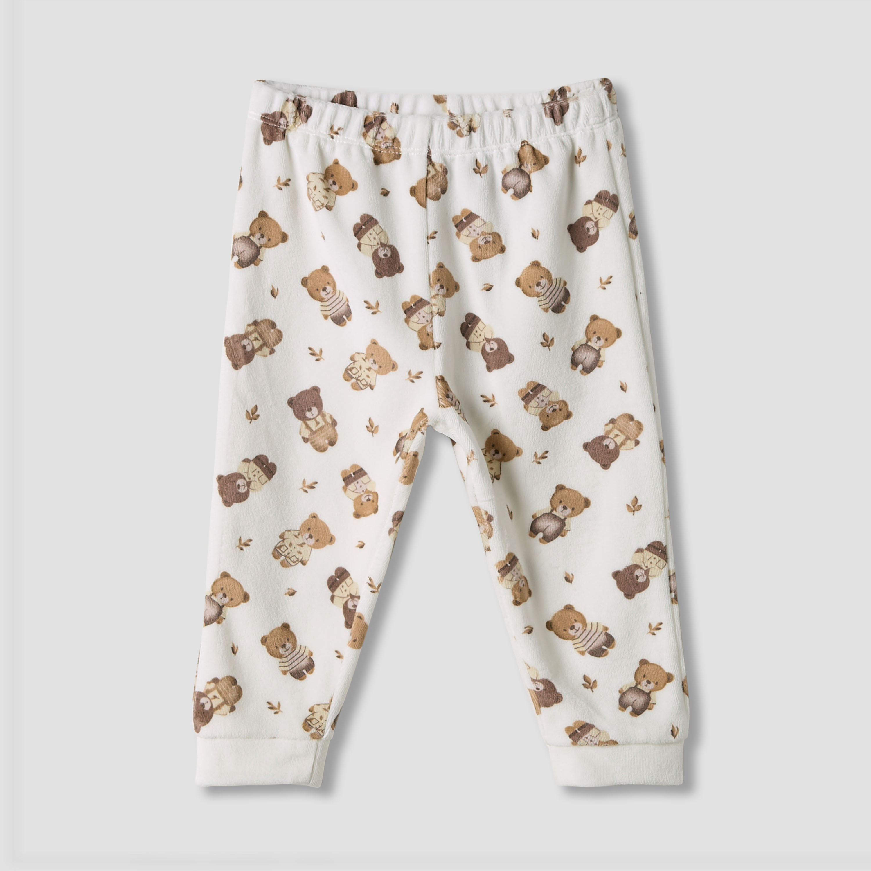 Juniors Bear Applique Long Sleeves Velour Sweatshirt and Pyjama Set-baby-boys-clothing-nightwear-pyjamasets-image-3