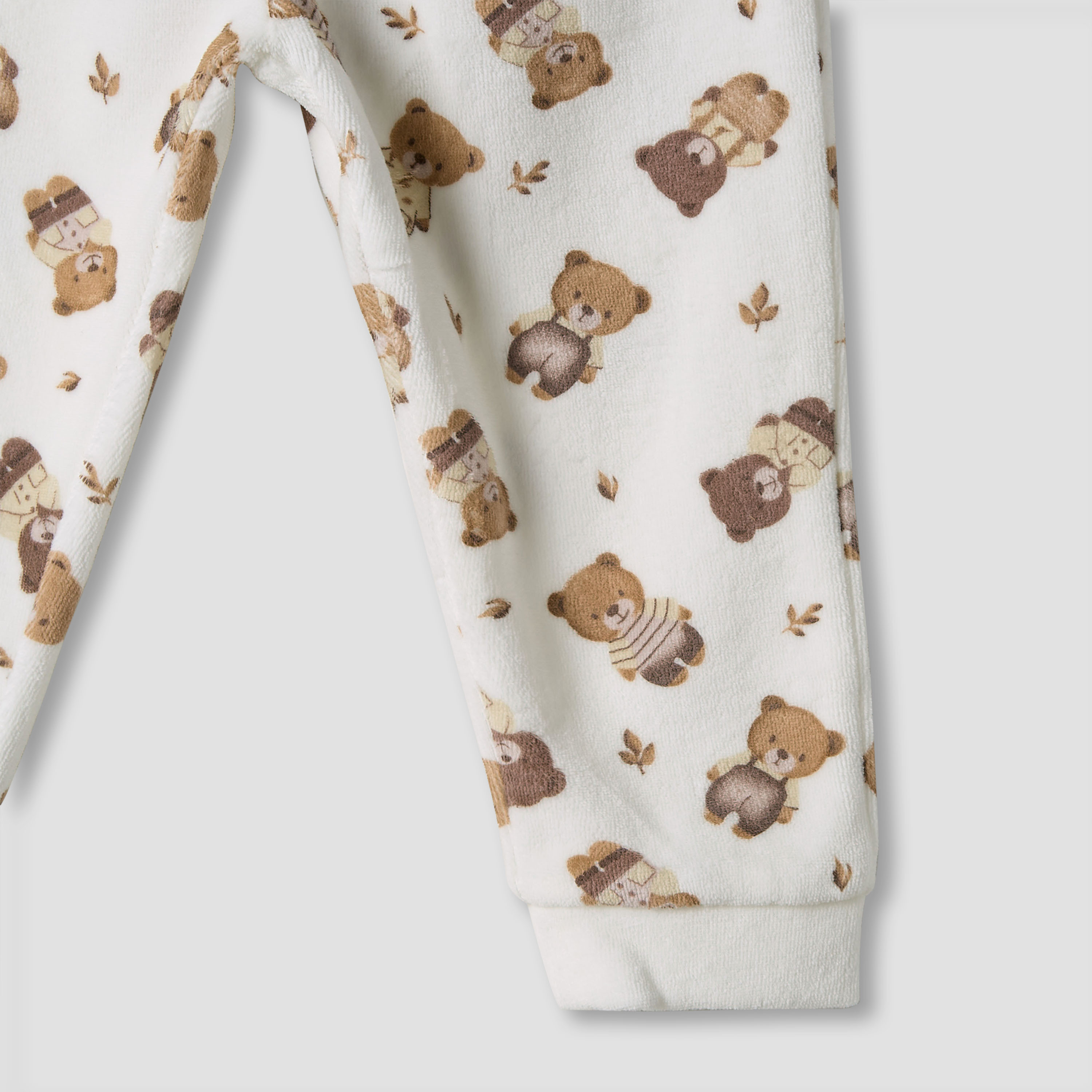 Juniors Bear Applique Long Sleeves Velour Sweatshirt and Pyjama Set-baby-boys-clothing-nightwear-pyjamasets-image-7