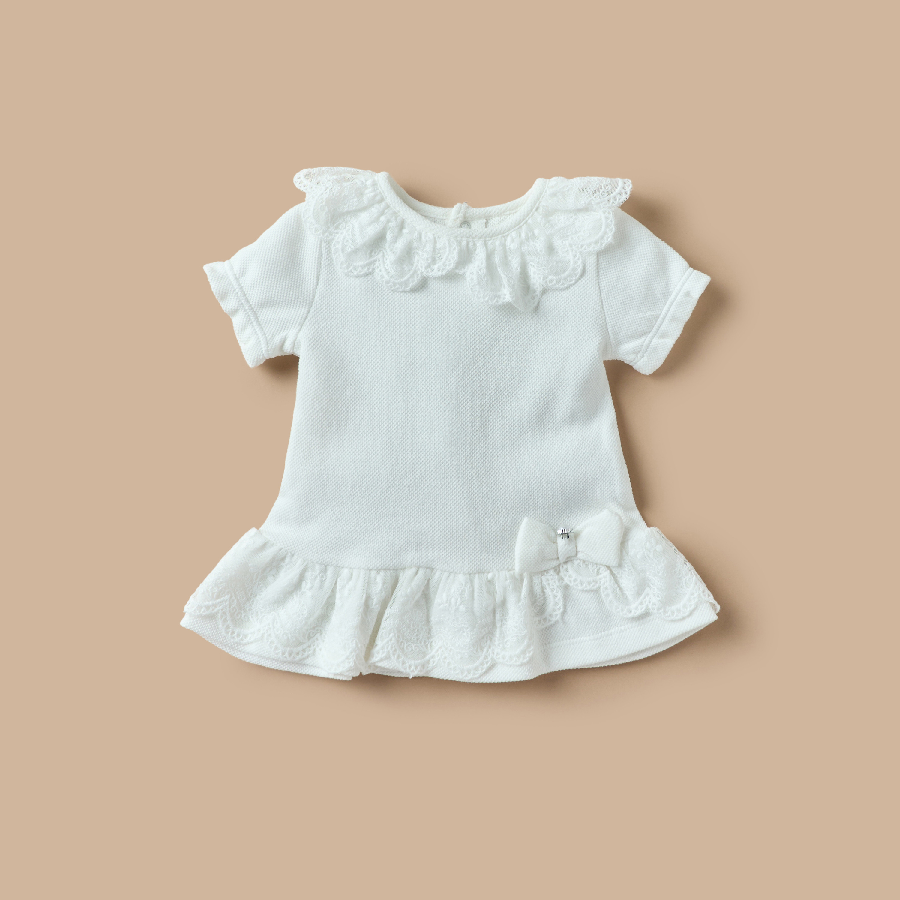 طقم بنطلون بيجاما وبلوزة بأكمام قصيرة ودانتيل من جيجلز-baby-girls-clothing-nightwear-pyjamasets-image-2