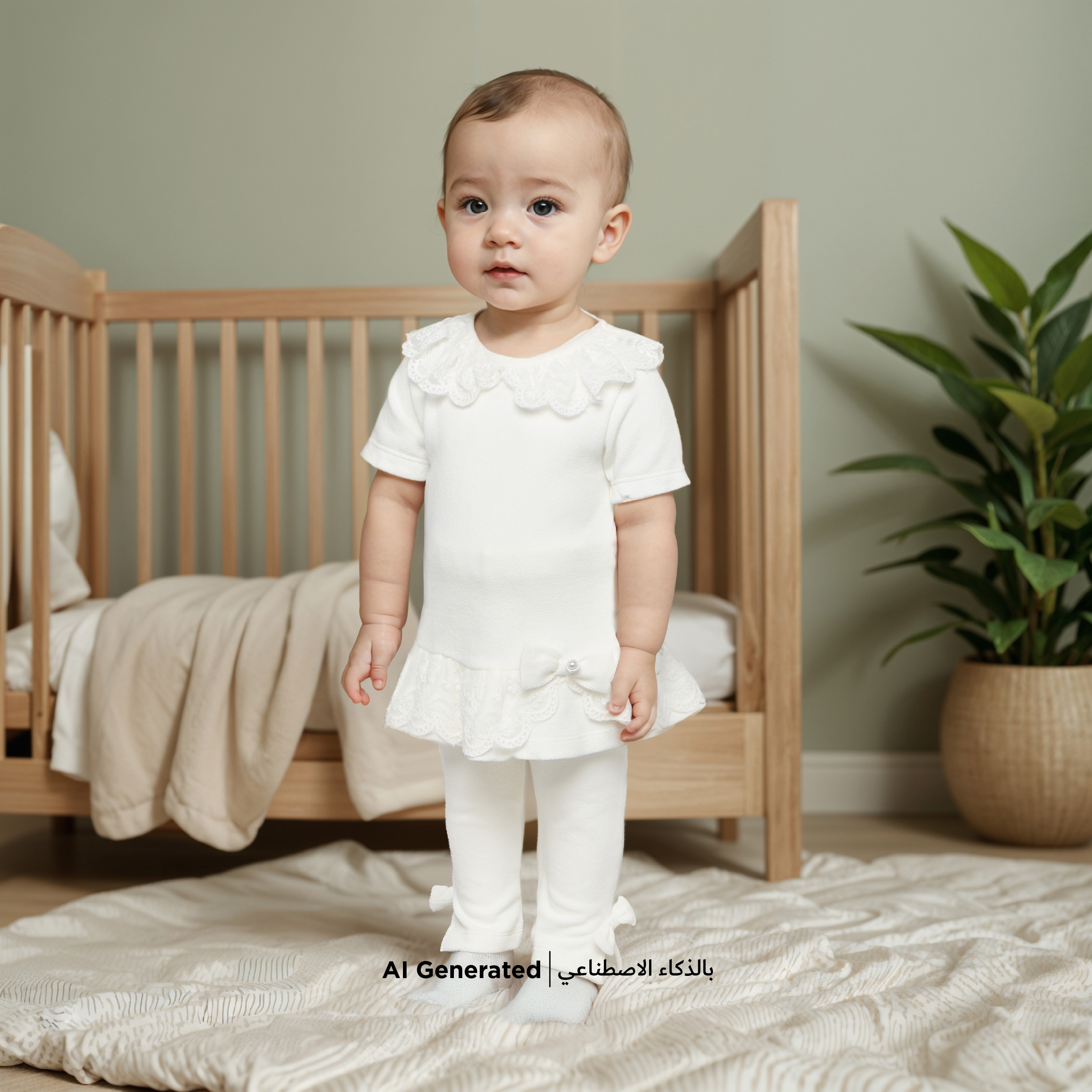 طقم بنطلون بيجاما وبلوزة بأكمام قصيرة ودانتيل من جيجلز-baby-girls-clothing-nightwear-pyjamasets-image-6