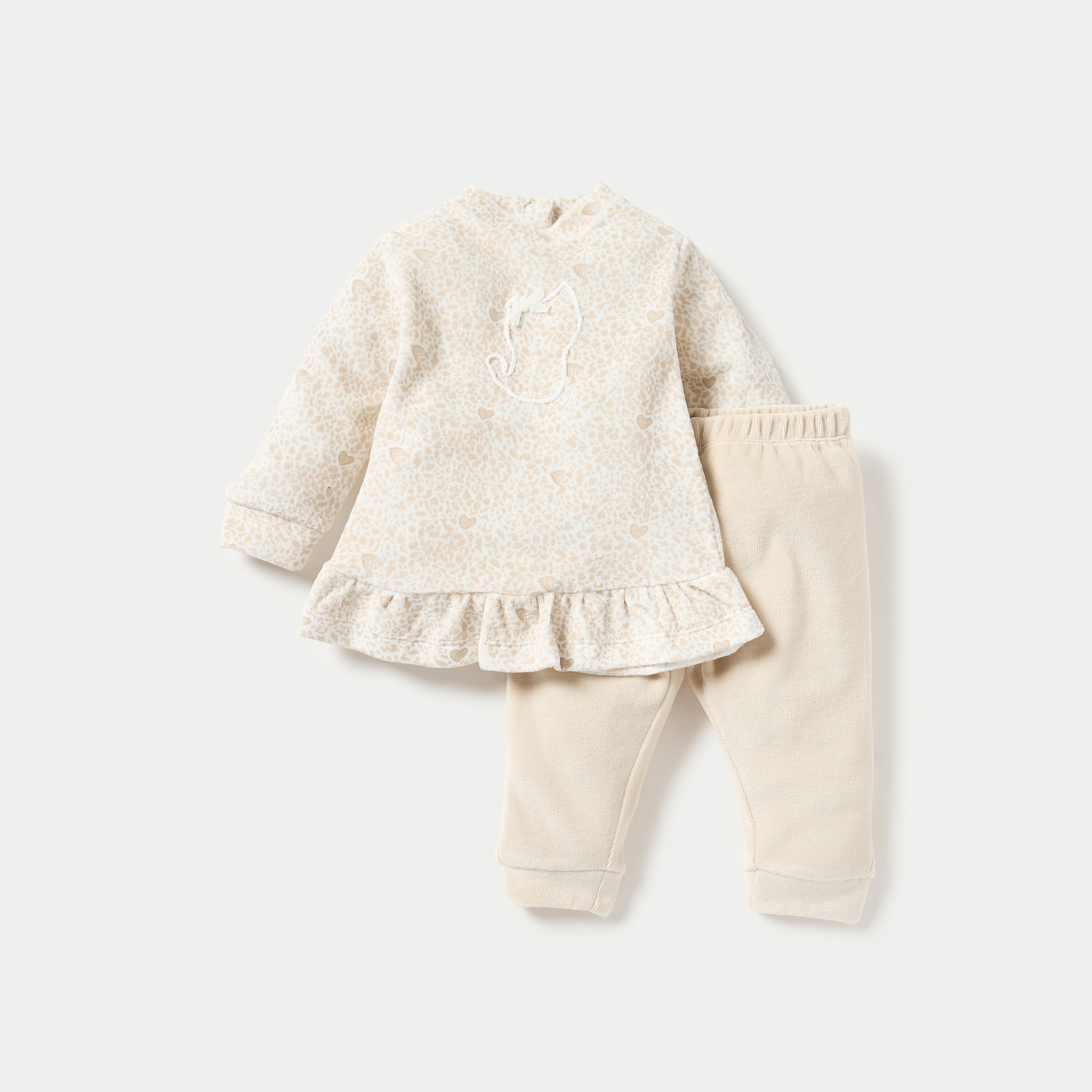 Juniors All-over Print Velour Top and Pyjama Set-baby-girls-clothing-nightwear-pyjamasets-image-1