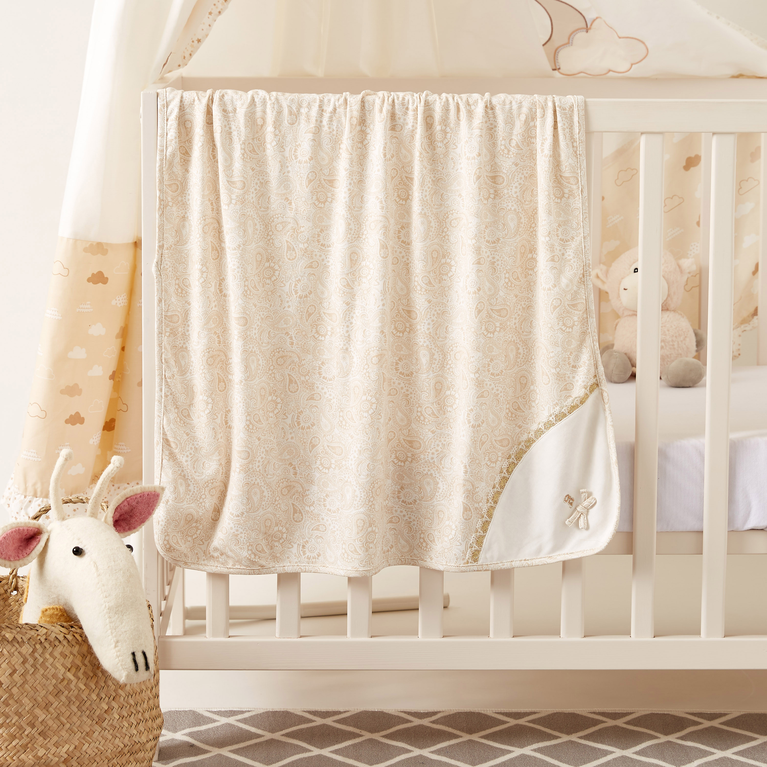 Giggles Printed Receiving Blanket - 70x70 cms-baby-nursery-blanketsandswaddles-receivingblankets-image-1