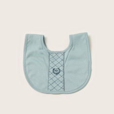 Giggles Embroidered Bib with Press Button Closure