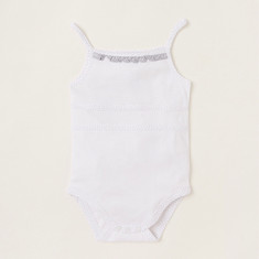 Giggles Printed Sleeveless Bodysuit with Press Button Closure