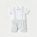 Giggles Solid Collared Rompers with Bow Accent and Short Sleeves-Rompers%2C Dungarees and Jumpsuits-thumbnail-0