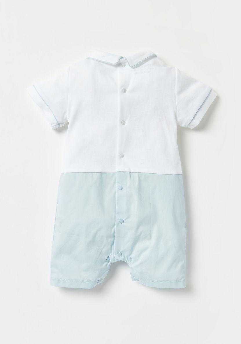 Giggles Textured Rompers with Collar and Short Sleeves-Sleepsuits-image-3