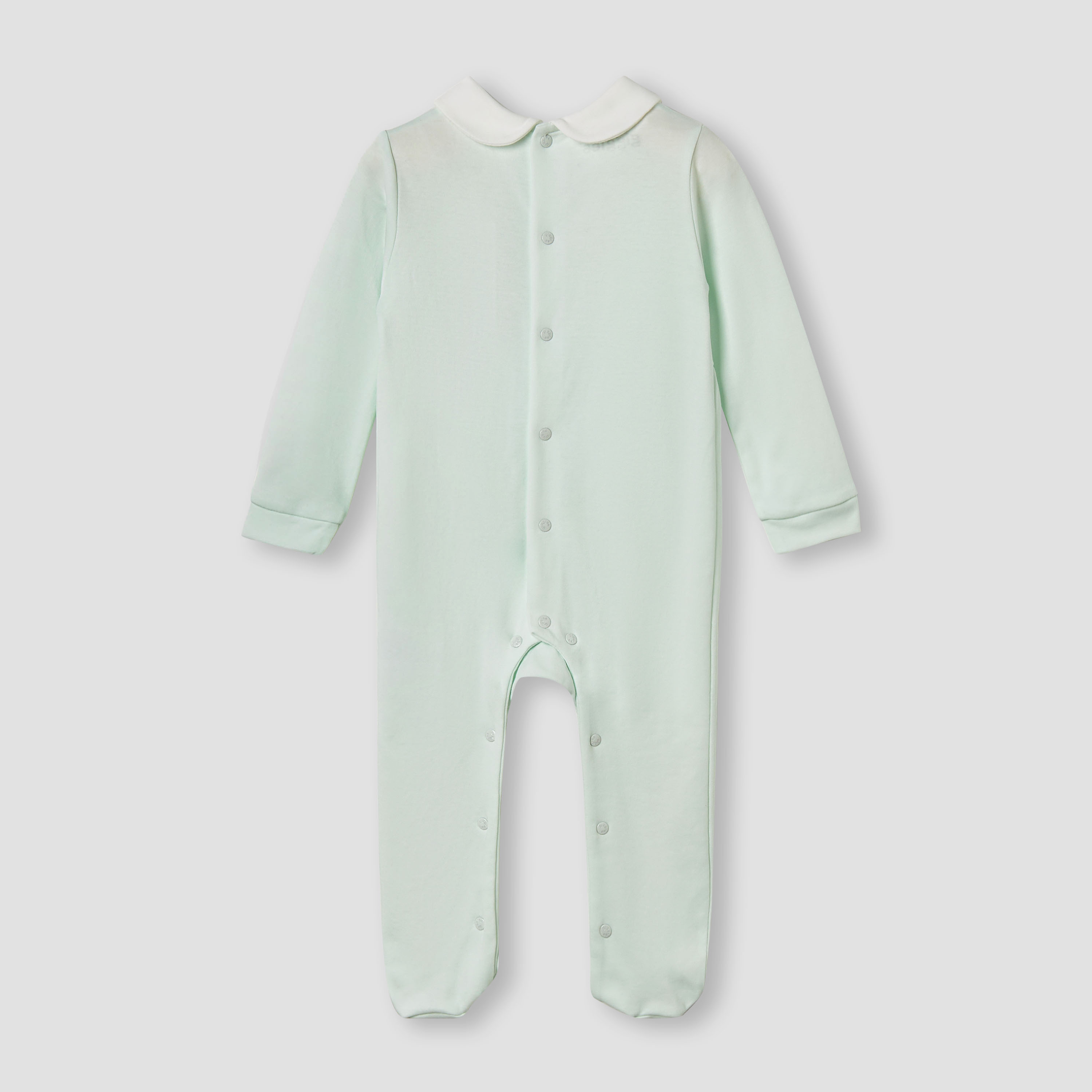 Giggles Bow Accent Closed Feet Sleepsuit with Long Sleeves-baby-girls-clothing-nightwear-sleepsuits-image-2
