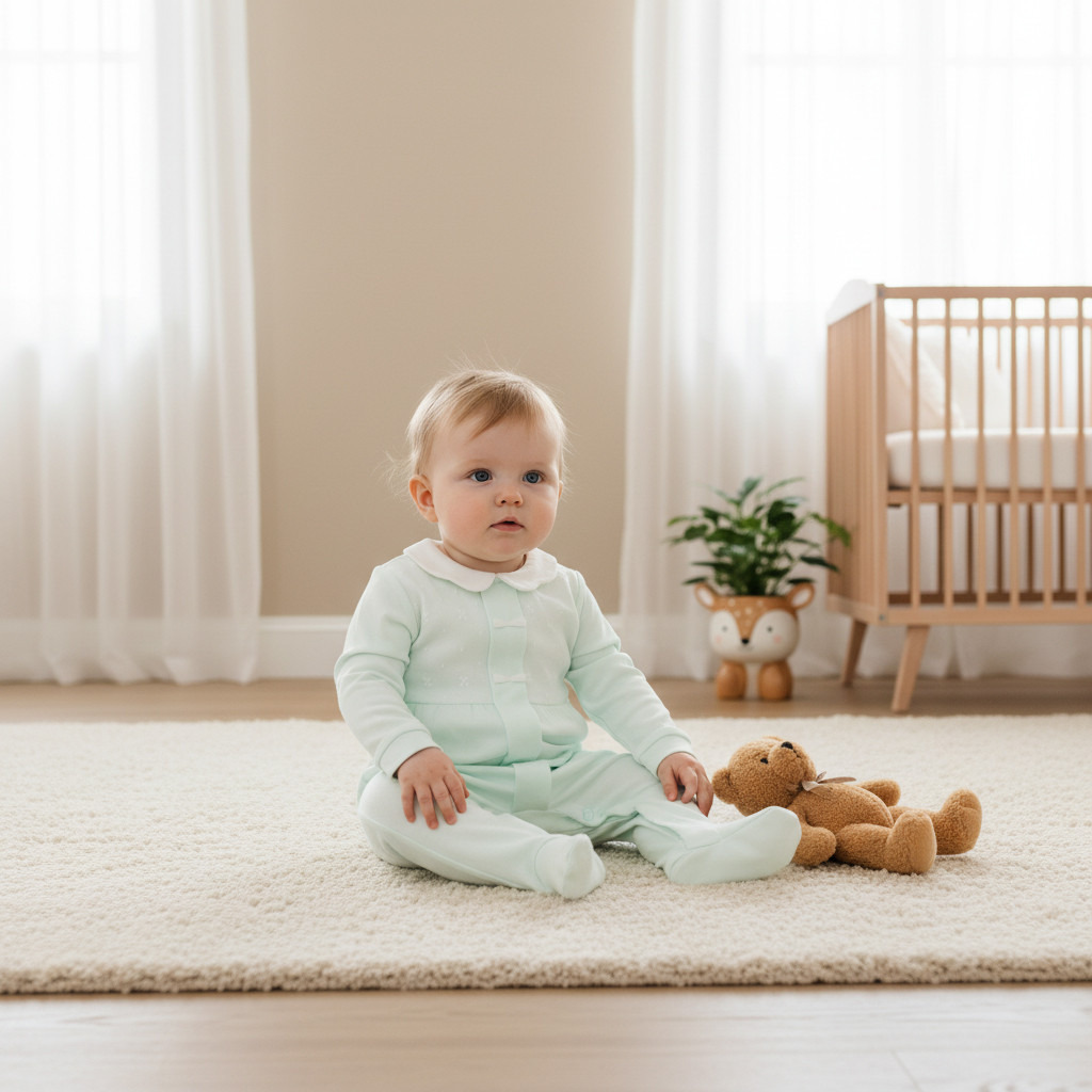 Giggles Bow Accent Closed Feet Sleepsuit with Long Sleeves-baby-girls-clothing-nightwear-sleepsuits-image-7
