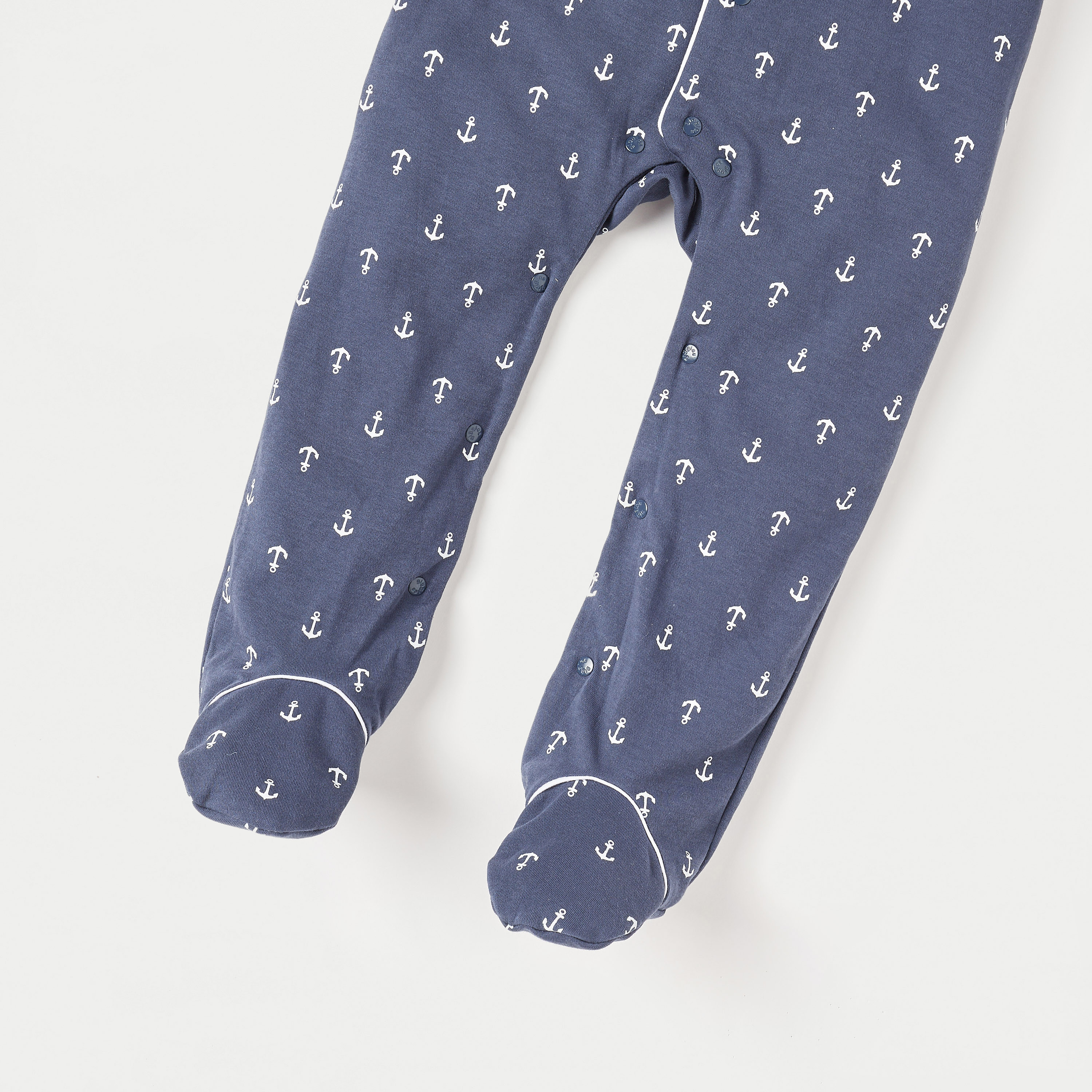 Giggles All-Over Anchor Print Sleepsuit with Long Sleeves and Button Closure-baby-boys-clothing-nightwear-sleepsuits-image-3