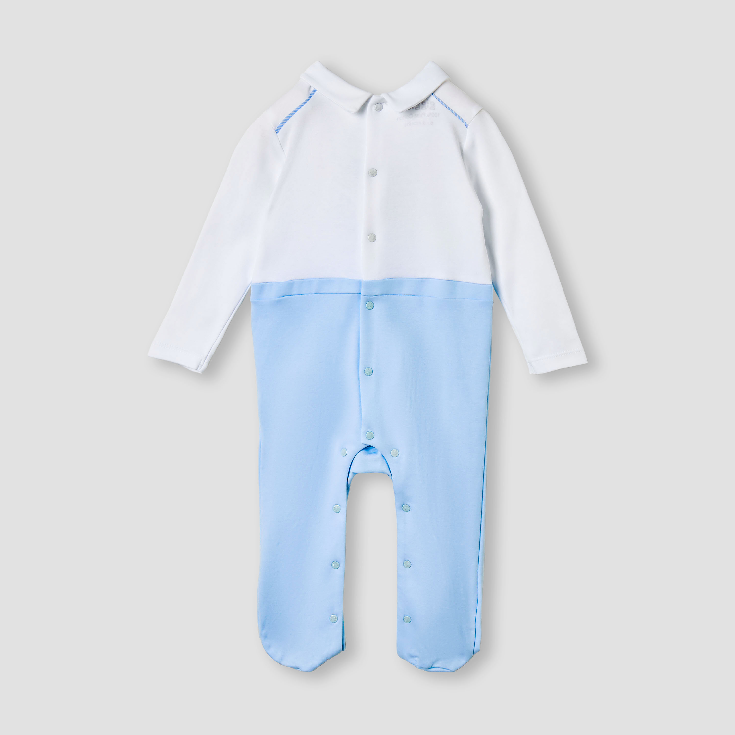 Giggles Bear Applique Collared Sleepsuit with Long Sleeves-baby-boys-clothing-nightwear-sleepsuits-image-2