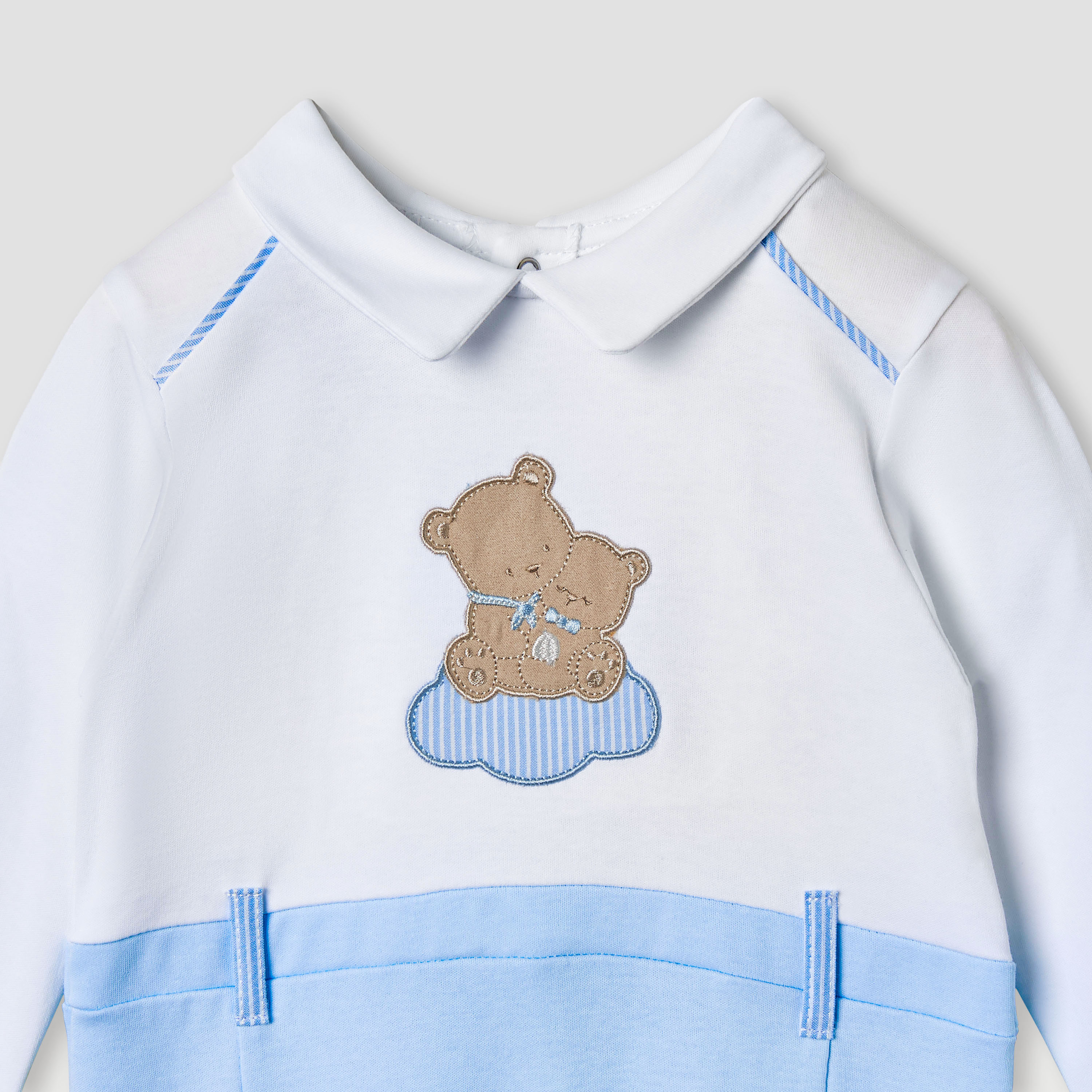 Giggles Bear Applique Collared Sleepsuit with Long Sleeves-baby-boys-clothing-nightwear-sleepsuits-image-3