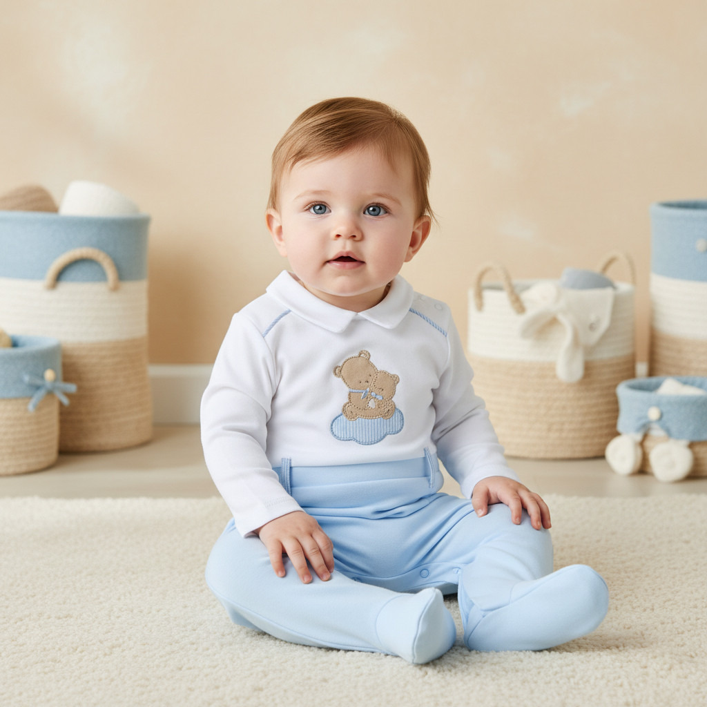 Giggles Bear Applique Collared Sleepsuit with Long Sleeves-baby-boys-clothing-nightwear-sleepsuits-image-7