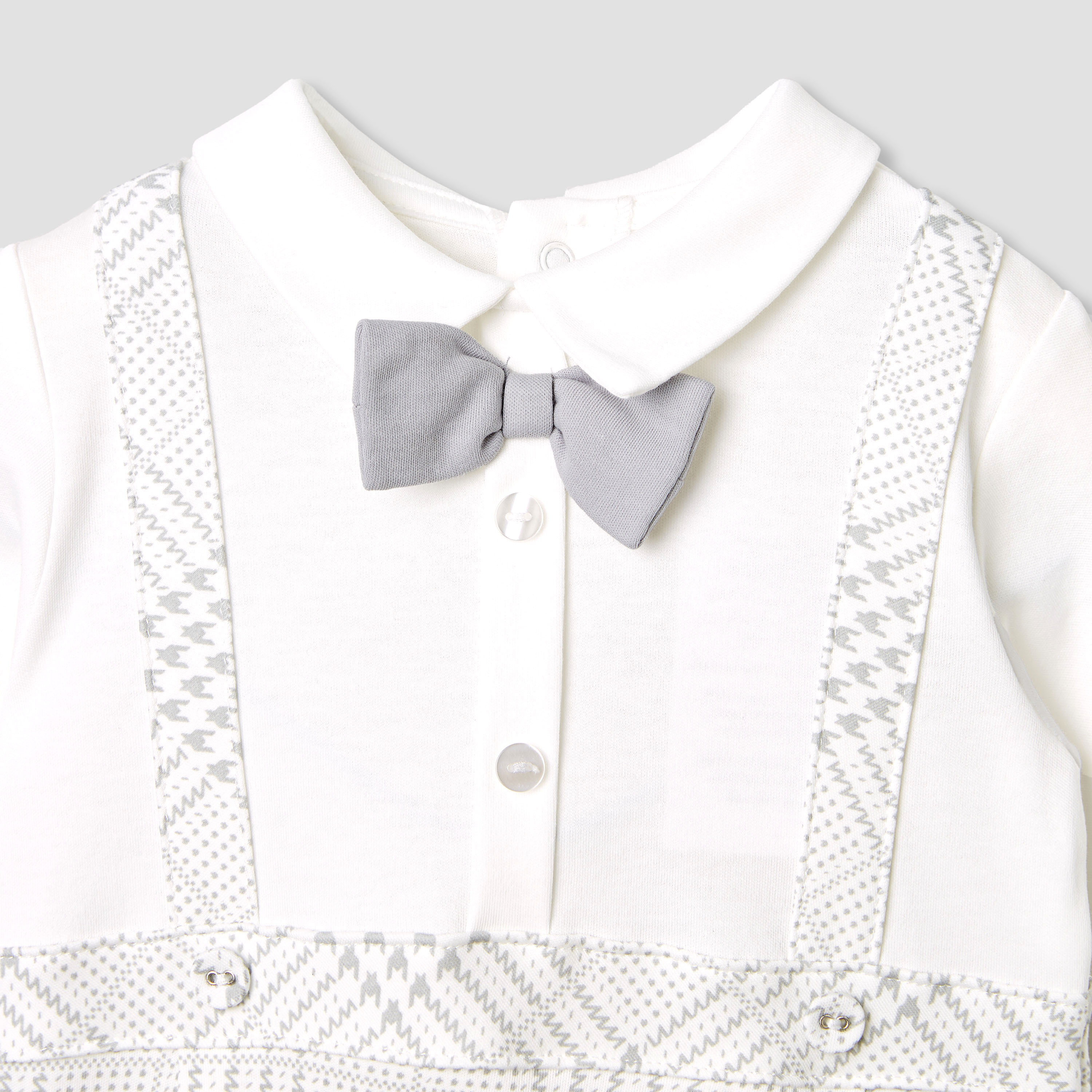 Giggles Panelled Collared Closed Feet Sleepsuit with Long Sleeves-baby-boys-clothing-nightwear-sleepsuits-image-3