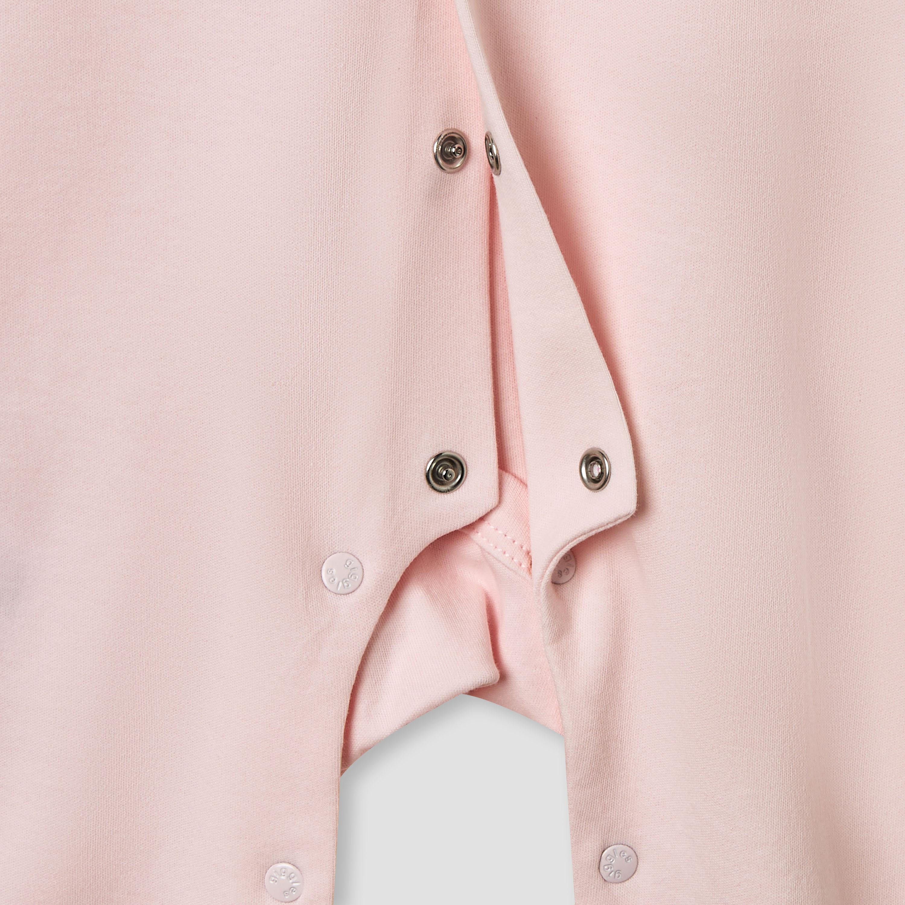 Giggles Embroidered Peter Pan Collar Sleepsuit with Long Sleeves-baby-girls-clothing-nightwear-sleepsuits-image-4