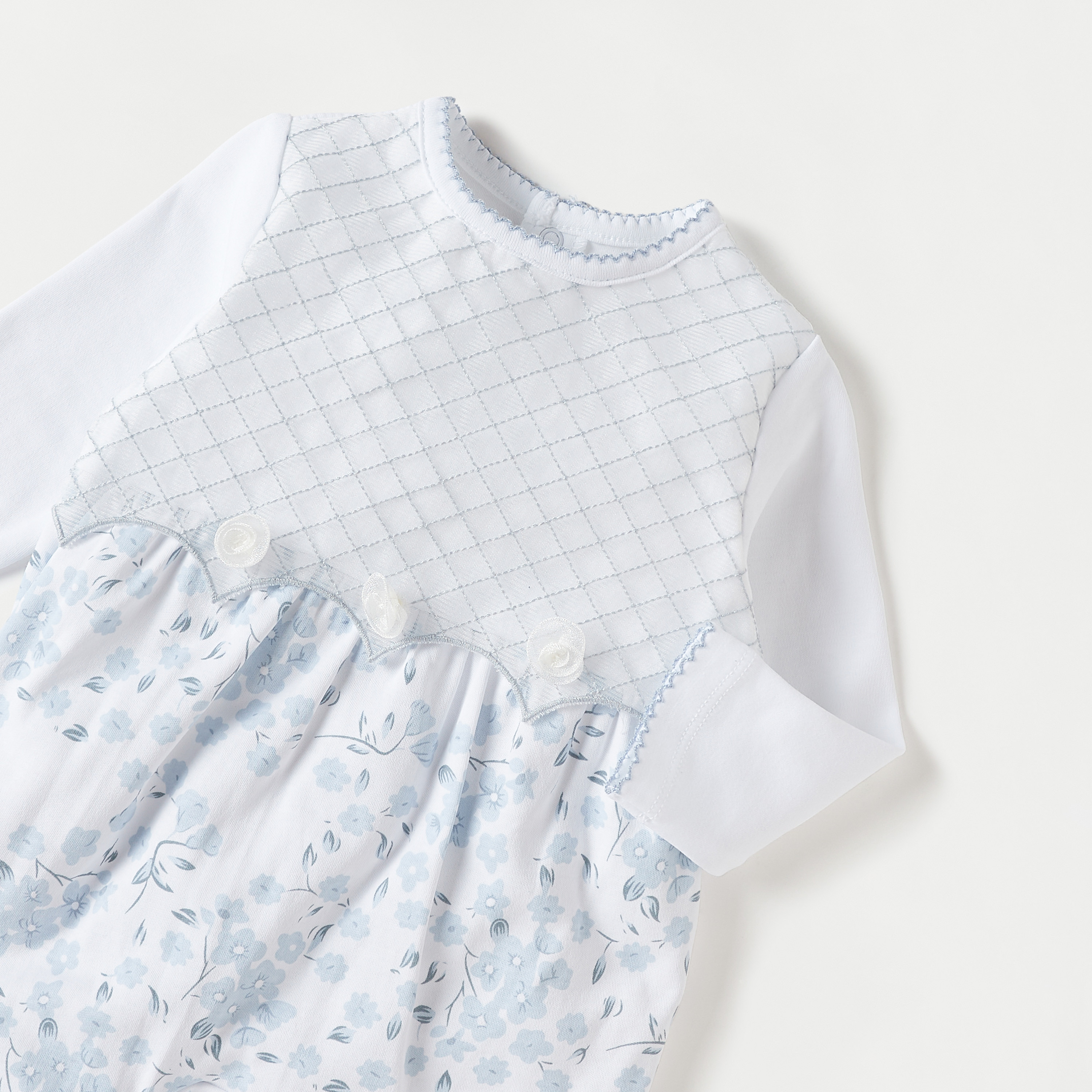 Giggles All-Over Floral Print Closed Feet Sleepsuit with Lace Detail-baby-girls-clothing-nightwear-sleepsuits-image-2