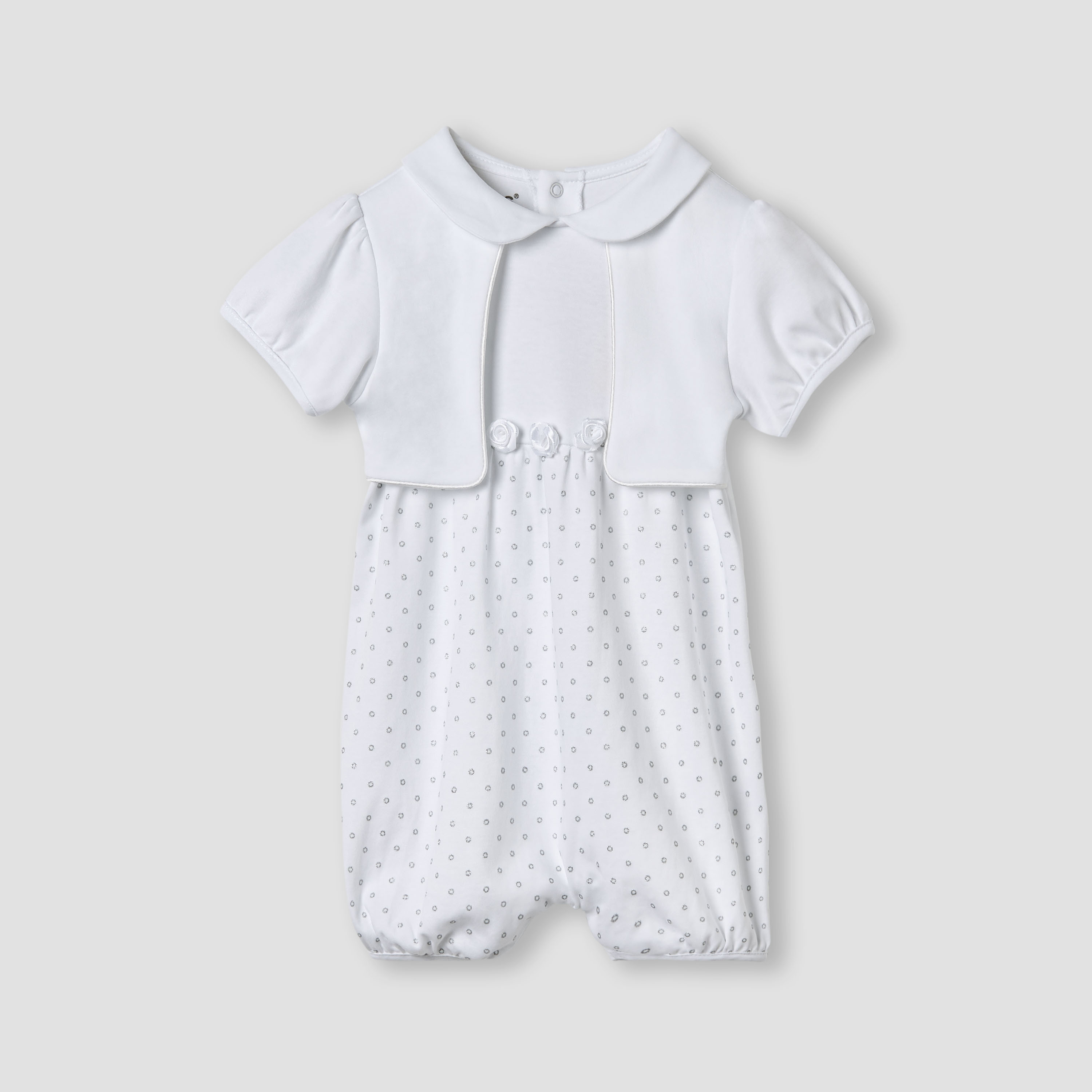 Giggles Printed Romper with Overlay and Short Sleeves-baby-girls-clothing-rompers-image-1