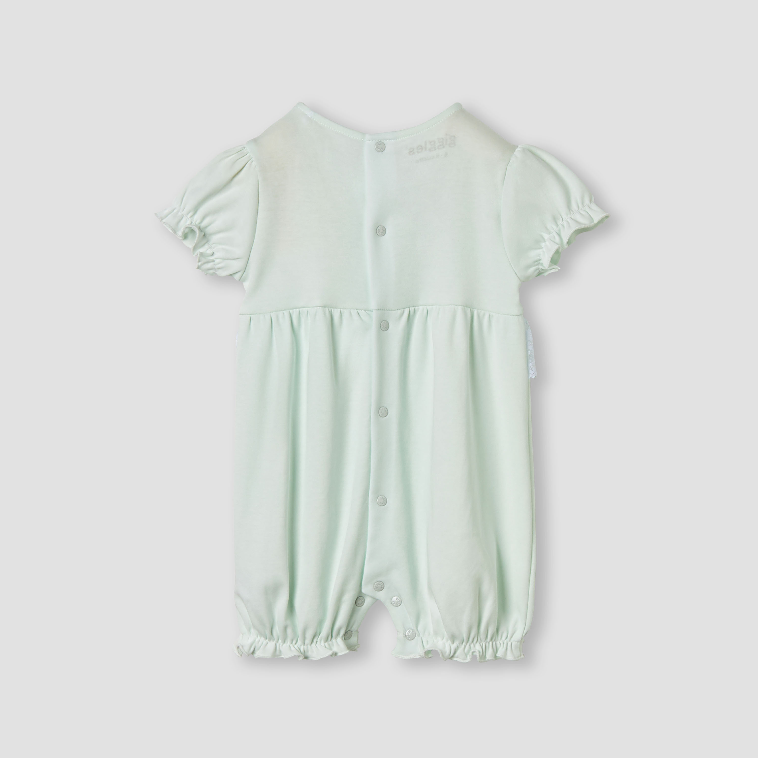 Giggles Floral Lace Romper with Puff Sleeves-baby-girls-clothing-rompers-image-2