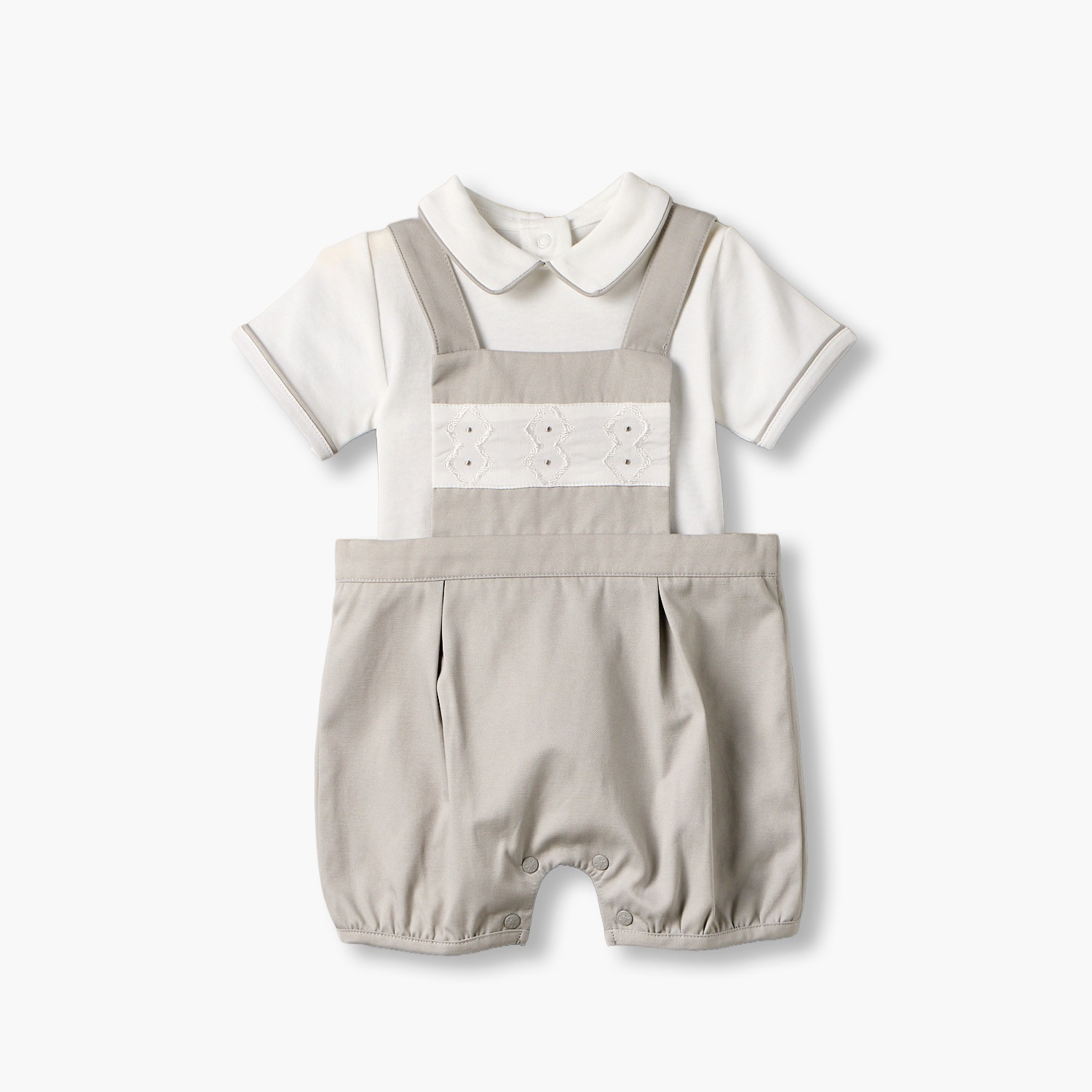 طقم تيشيرت بأكمام قصيرة وياقة بيتر بان وبنطلون دنغري مع تطريز من جيجلز-baby-boys-clothing-setsandcoords-image-9