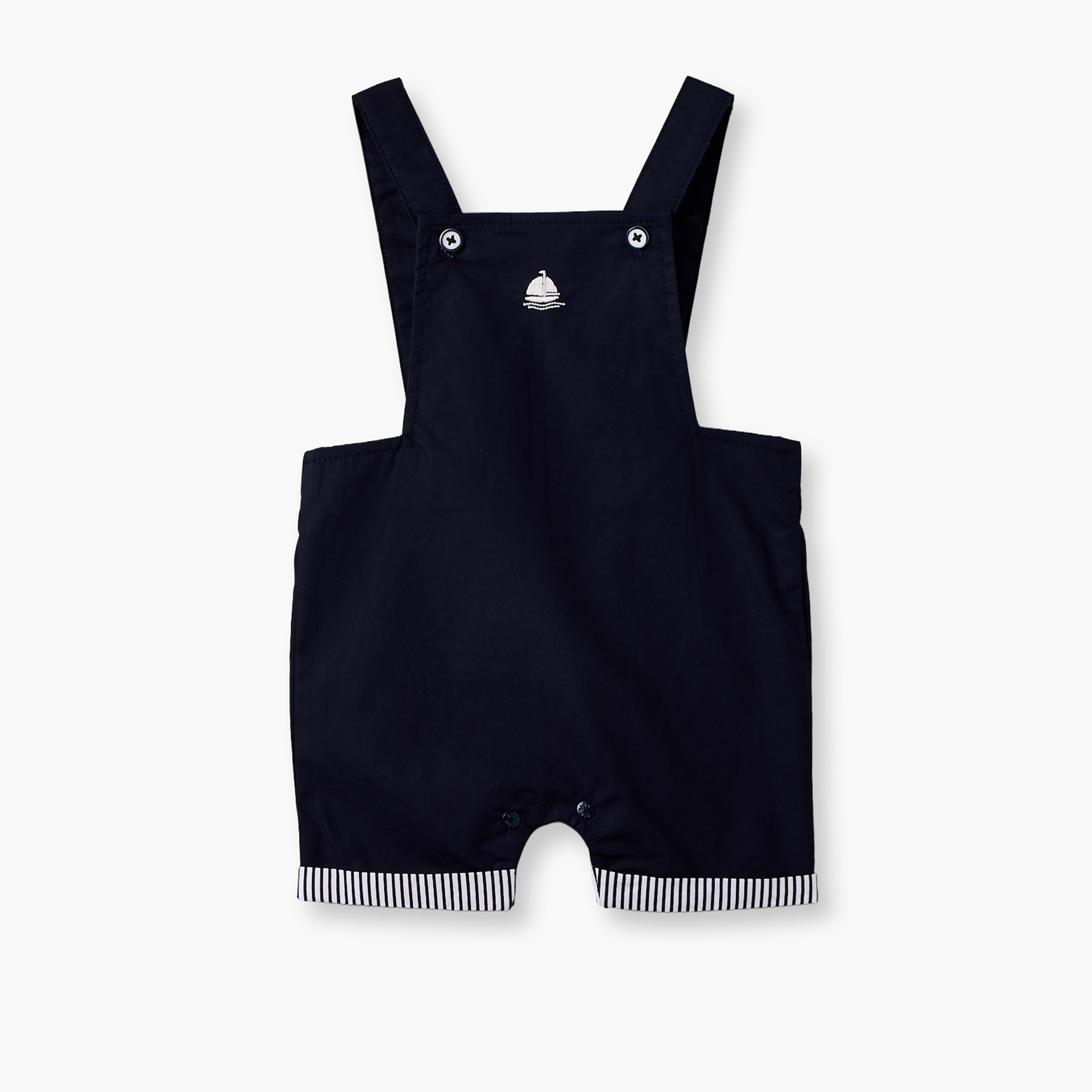 Giggles Collared Short Sleeves T-shirt and Dungaree Set with Sailboat Embroidery-baby-boys-clothing-setsandcoords-image-4