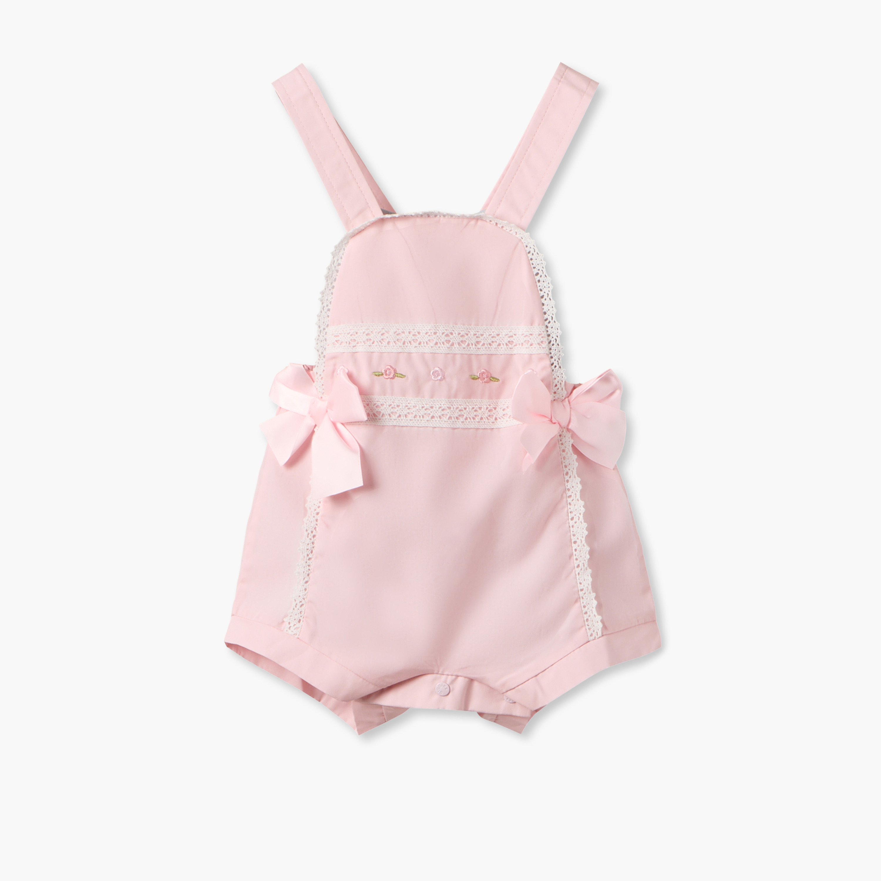 طقم بلوزة بأكمام قصيرة وياقة بيتر بان مع دنغري وتفاصيل دانتيل من جيجلز-baby-girls-clothing-setsandcoords-image-4