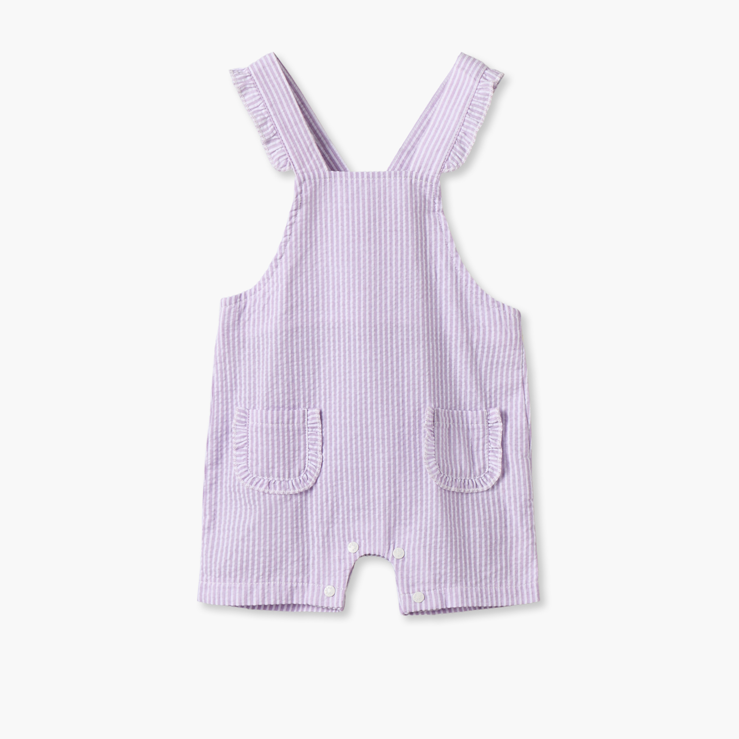 طقم بلوزة بأكمام قصيرة وياقة ضيقة مع دنغري مخطط من جيجلز-baby-girls-clothing-setsandcoords-image-4