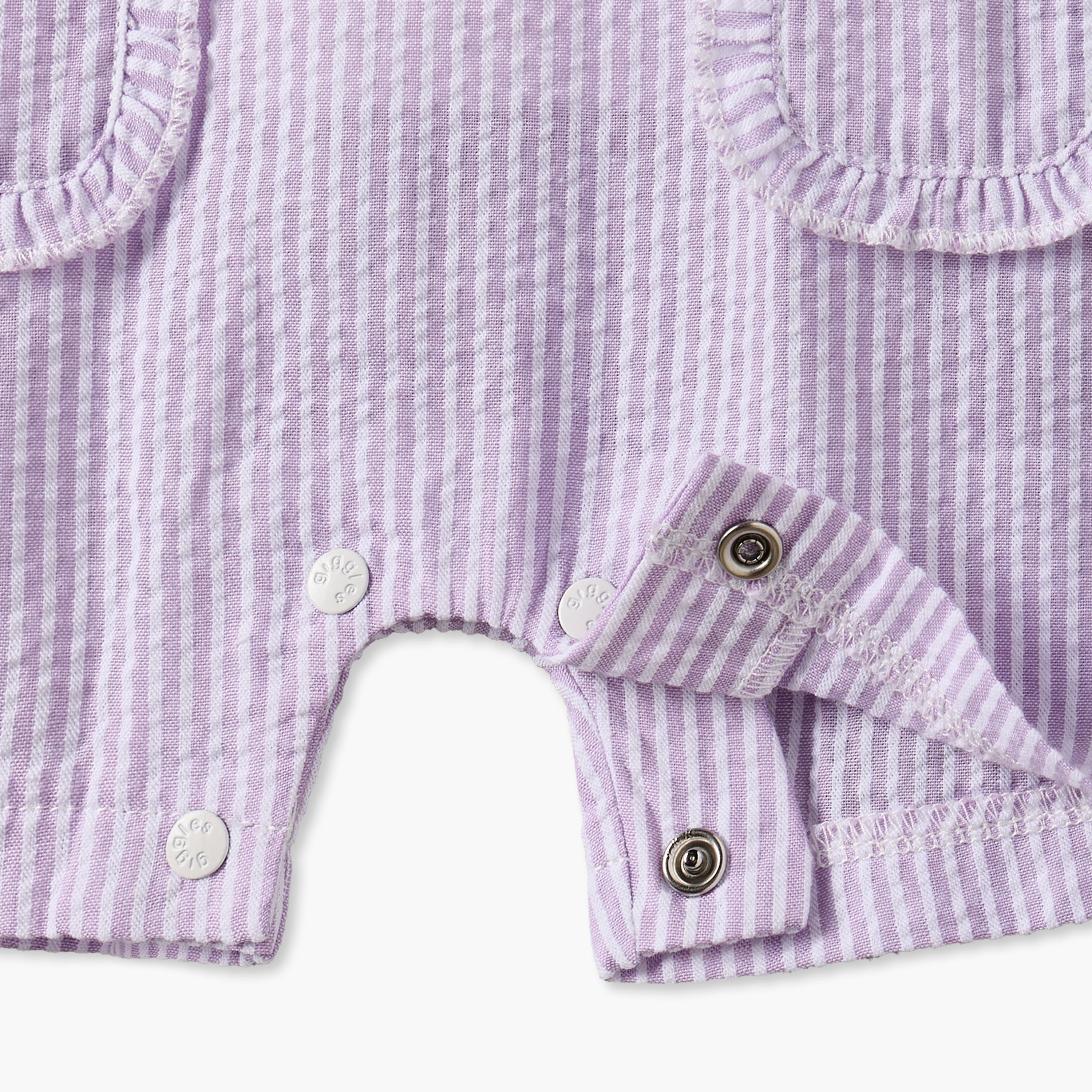 طقم بلوزة بأكمام قصيرة وياقة ضيقة مع دنغري مخطط من جيجلز-baby-girls-clothing-setsandcoords-image-6