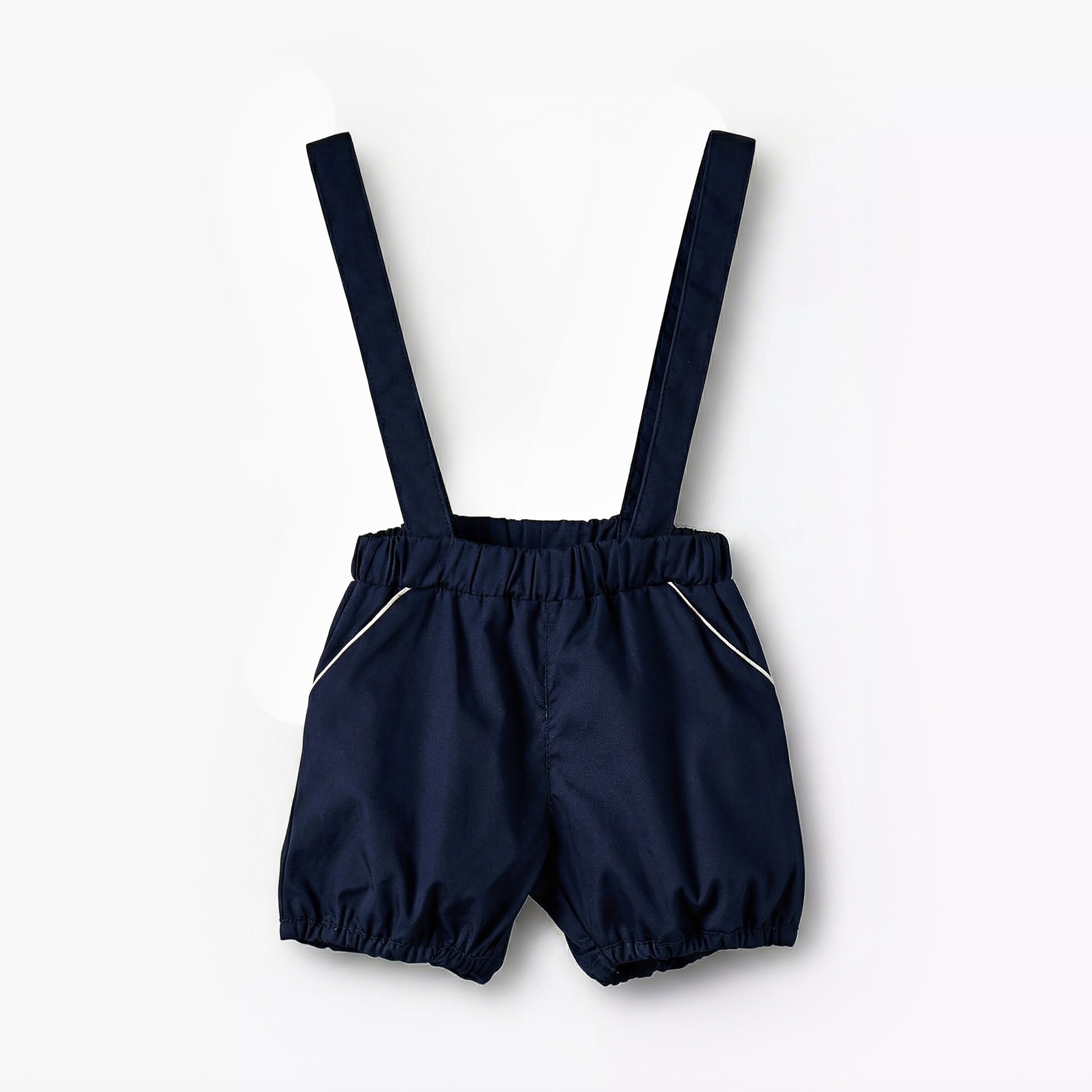 Giggles Collared Neck Short Sleeve T-shirt and Dungaree Set with Pockets-baby-boys-clothing-rompers-image-3