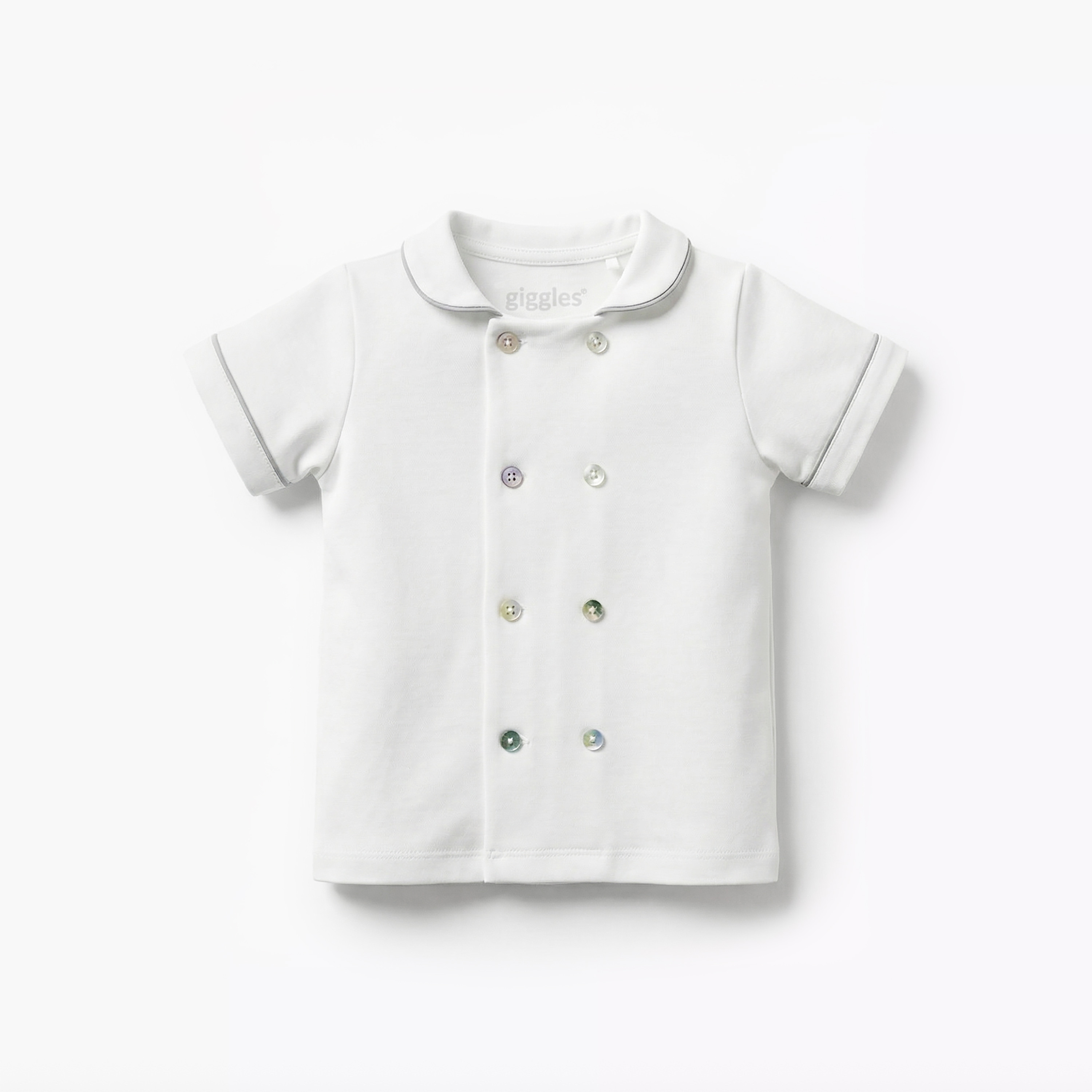 طقم دنغري بأزرار وتيشيرت بياقة بيتر بان وأكمام قصيرة من جيجلز-baby-boys-clothing-rompers-image-3