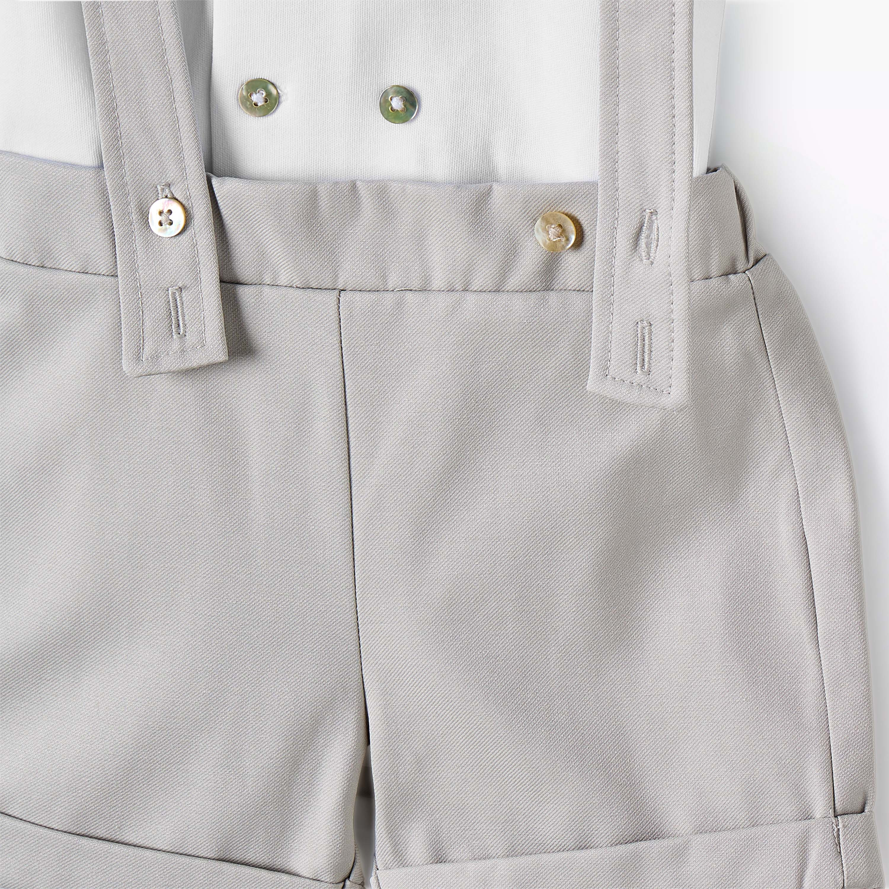 طقم دنغري بأزرار وتيشيرت بياقة بيتر بان وأكمام قصيرة من جيجلز-baby-boys-clothing-rompers-image-1