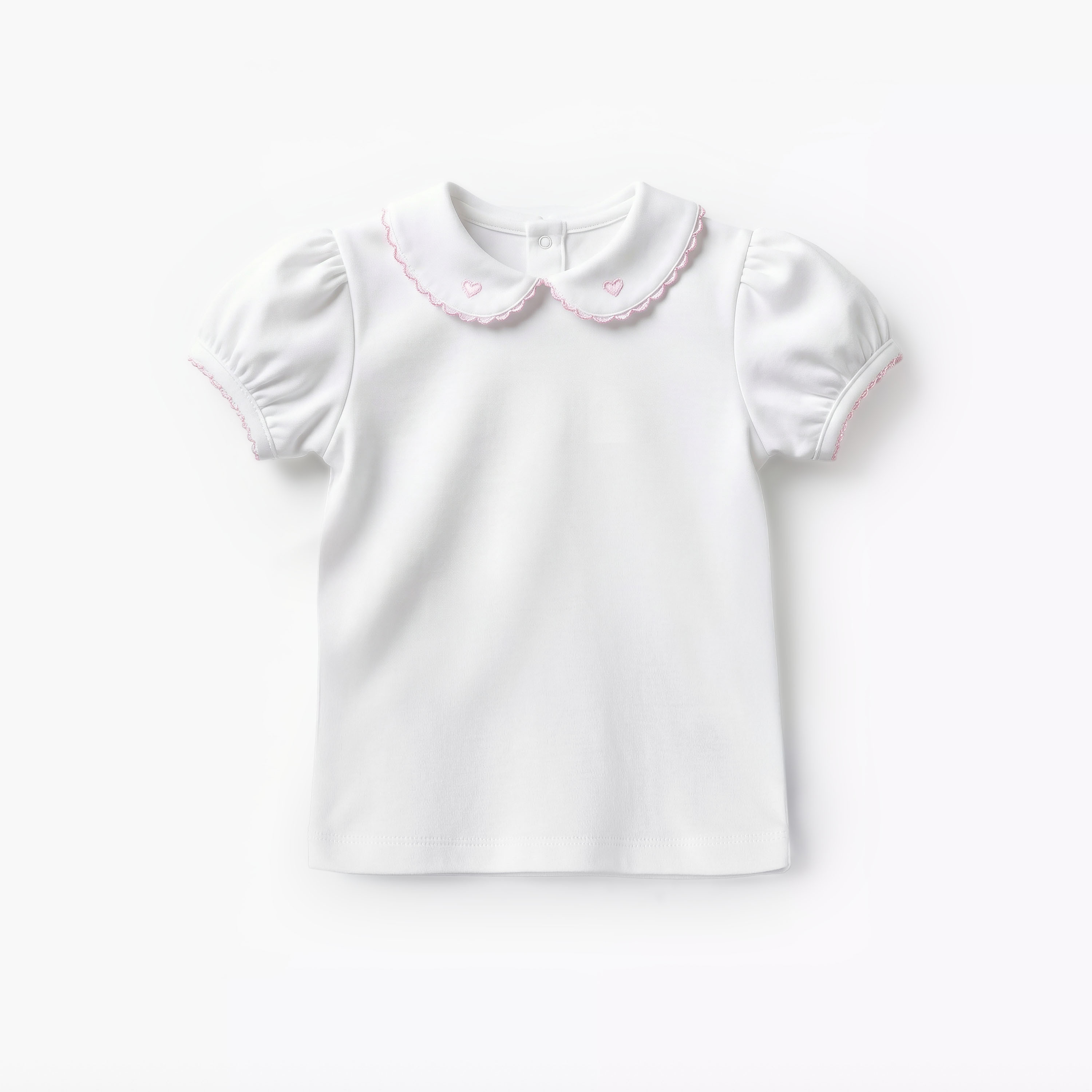 طقم دنغري مطرز وتيشيرت بياقة بيتر بان وأكمام قصيرة من جيجلز-baby-girls-clothing-rompers-image-3