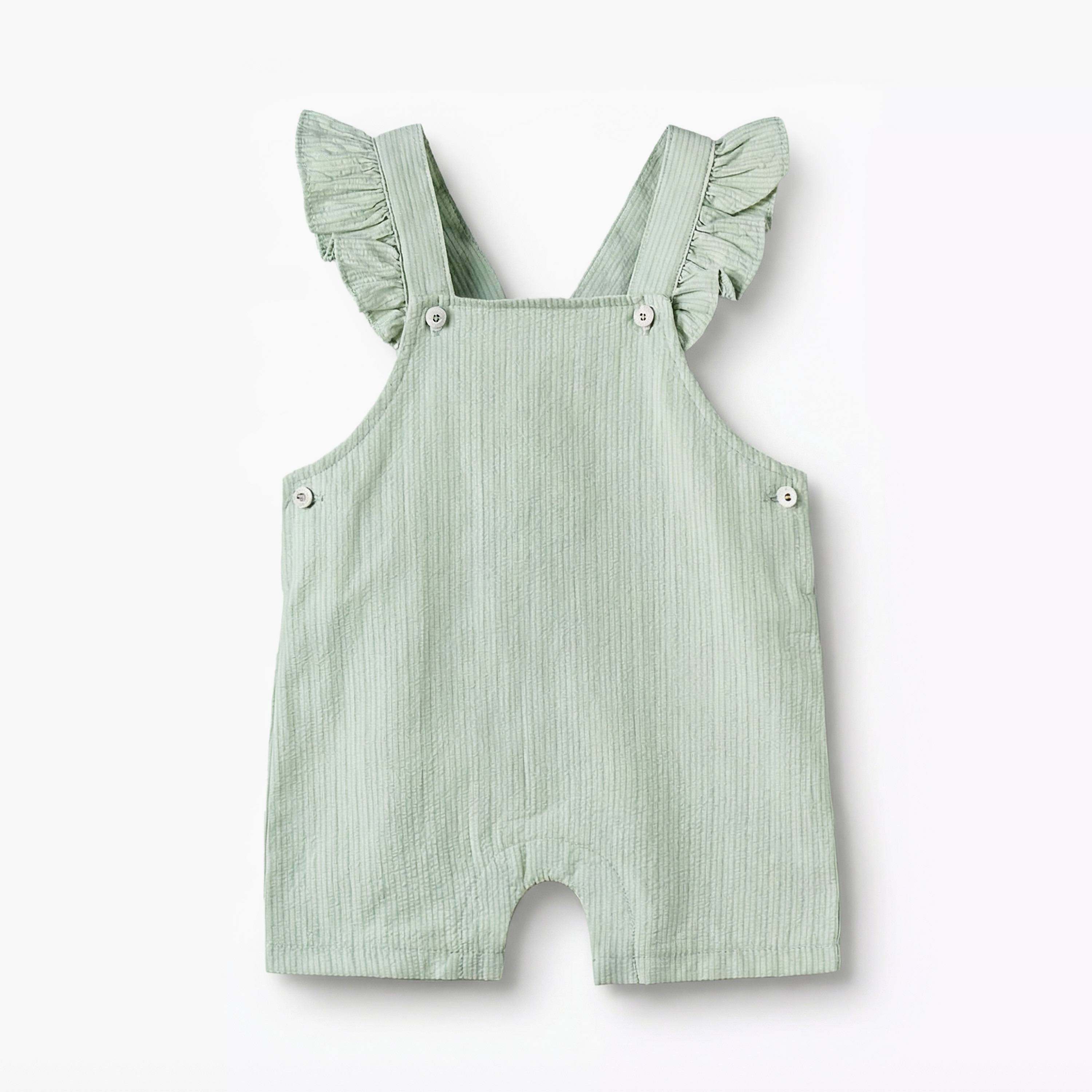 Giggles Crew Neck Short Sleeves T-shirt and Dungaree Set with Ruffle Detail-baby-girls-clothing-rompers-image-3