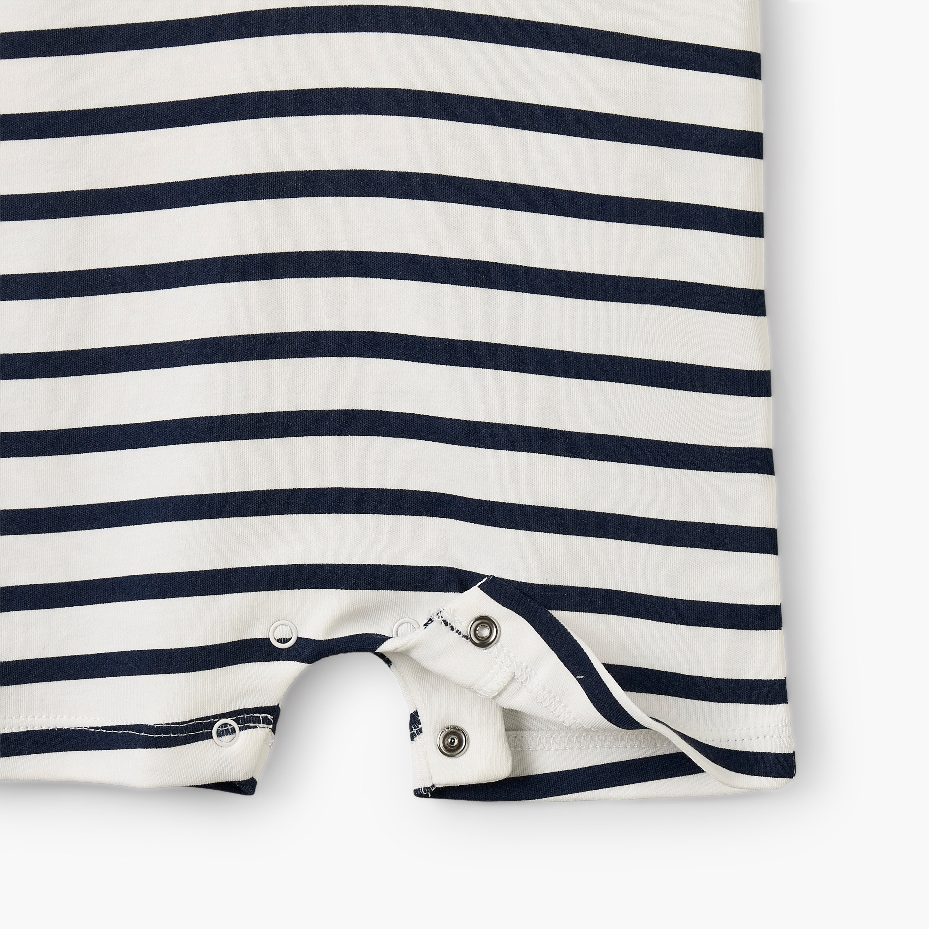 Giggles Collared Short Sleeves Romper with Striped Design-baby-boys-clothing-rompers-image-4