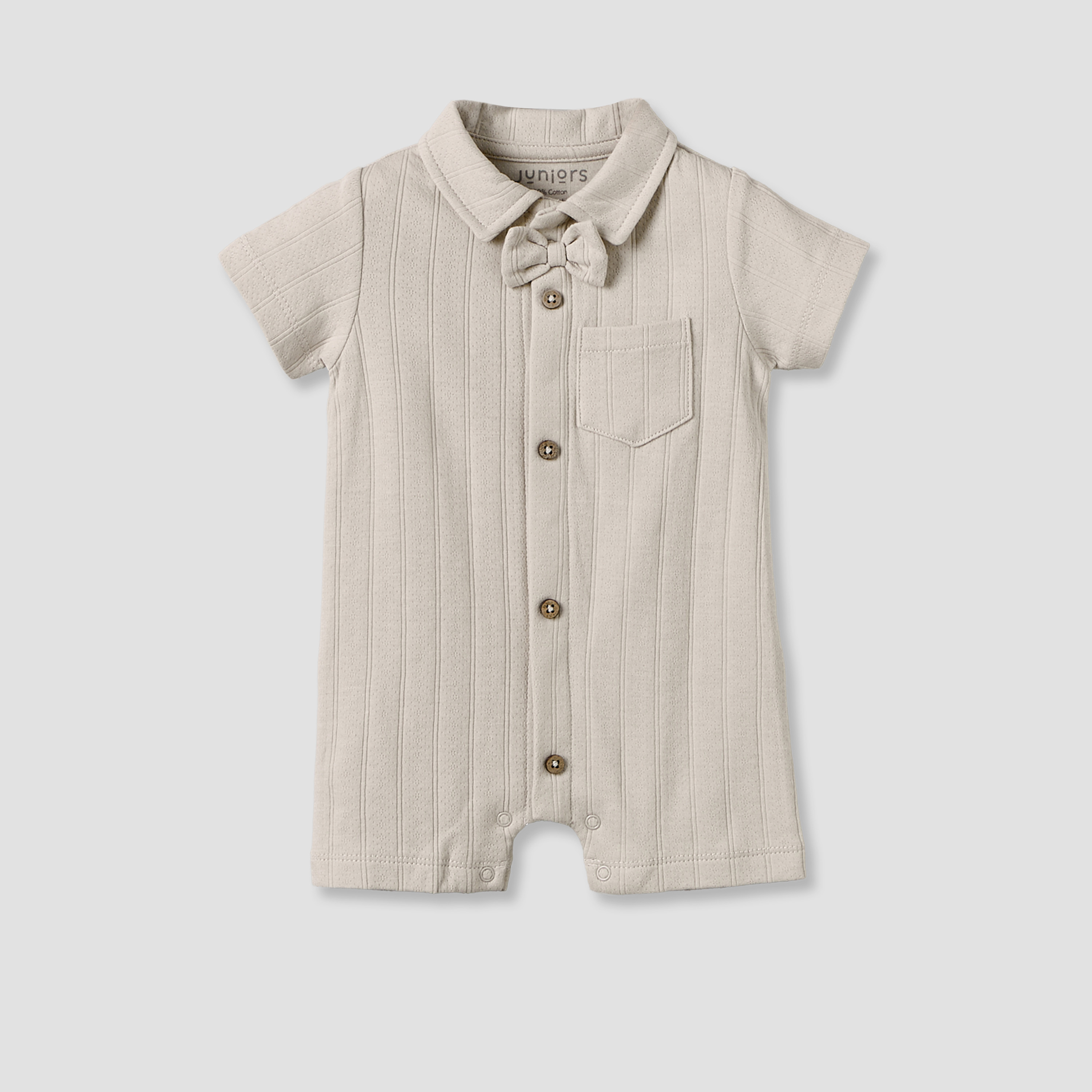 Giggles Collared Short Sleeves Romper with Button Closure-baby-boys-clothing-rompers-image-2