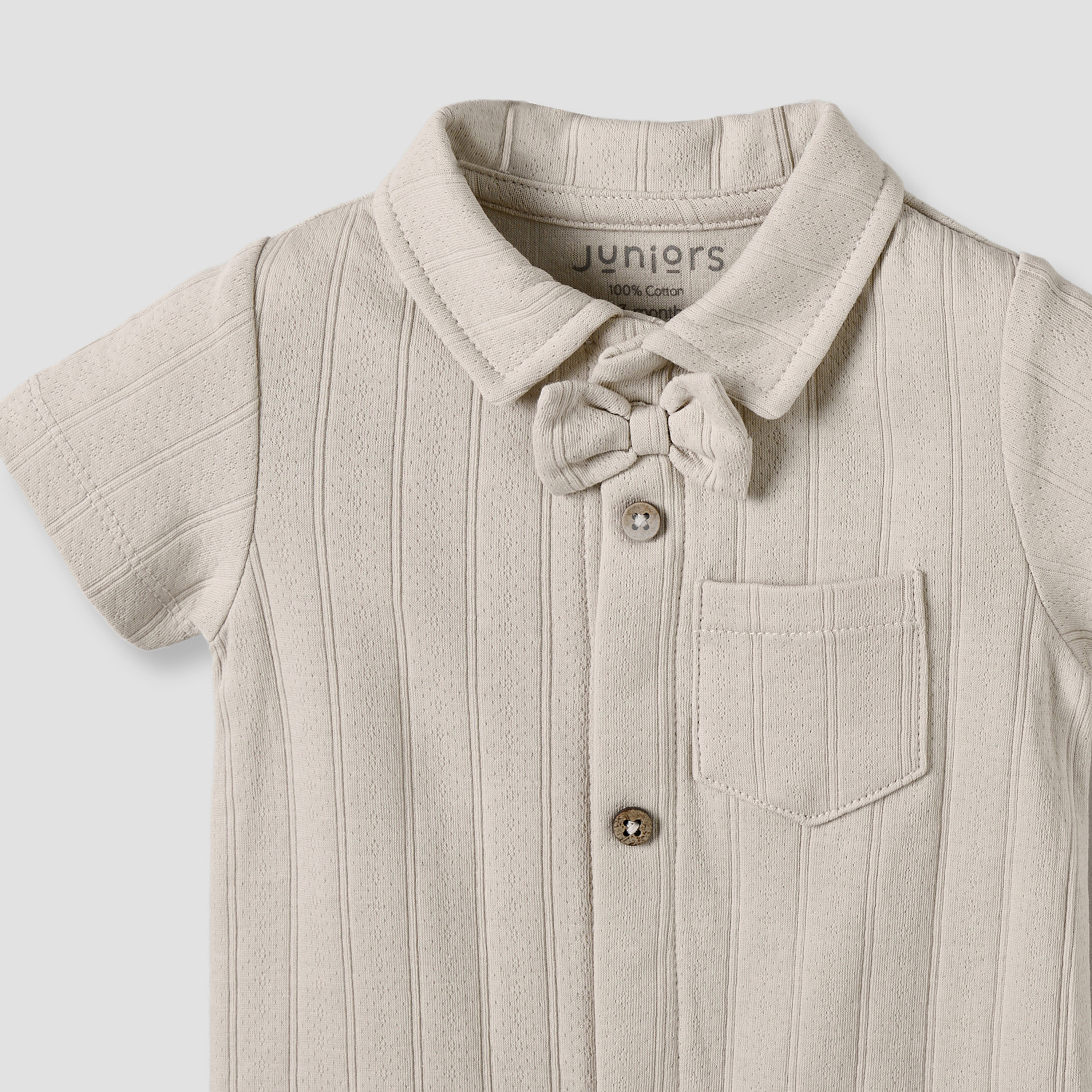 Giggles Collared Short Sleeves Romper with Button Closure-baby-boys-clothing-rompers-image-4
