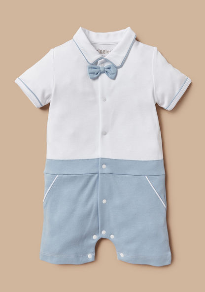 Giggles Bow Accent Romper with Button Closure-Rompers%2C Dungarees and Jumpsuits-image-0