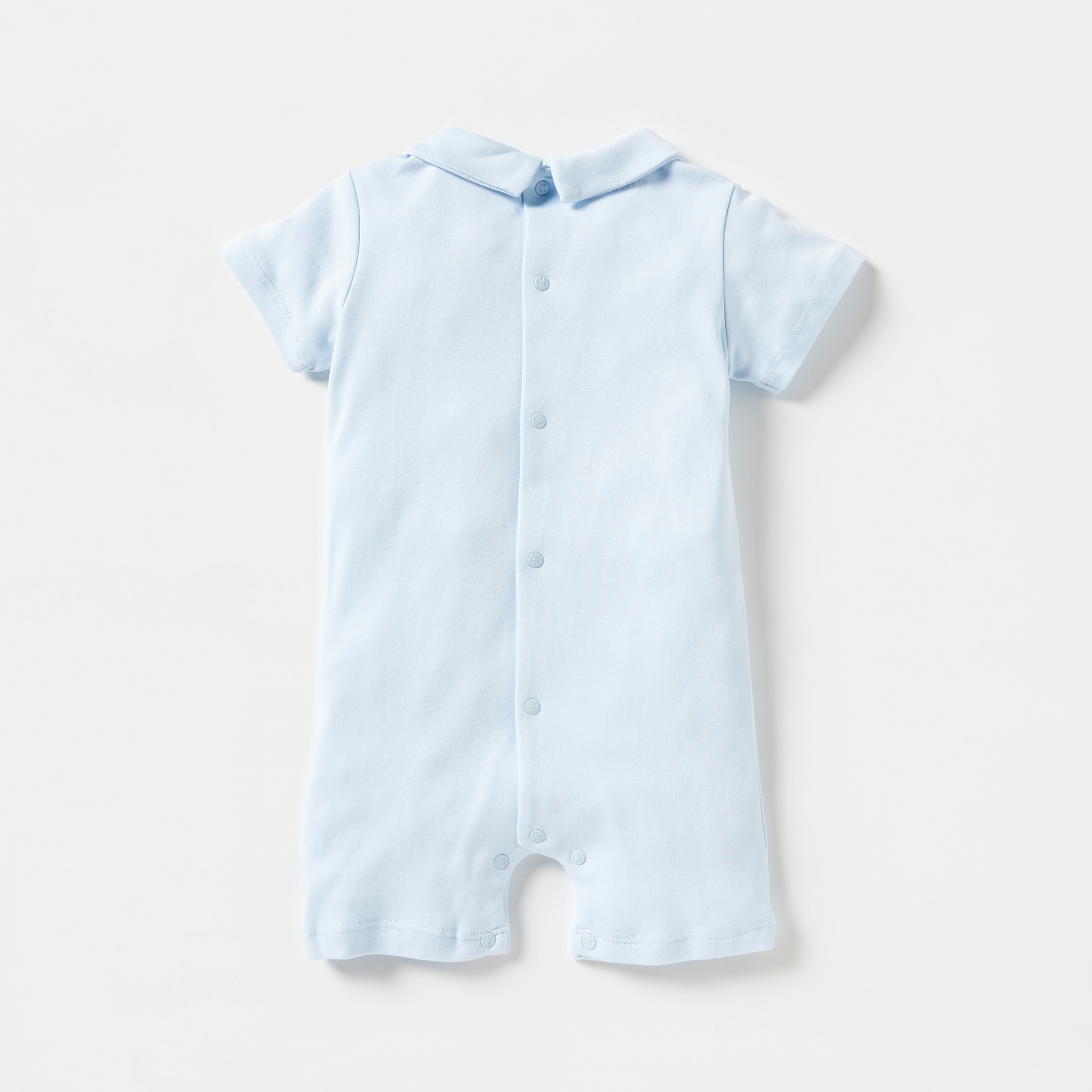 Buy Giggles Pleated Romper with Bow Detail and Short Sleeves