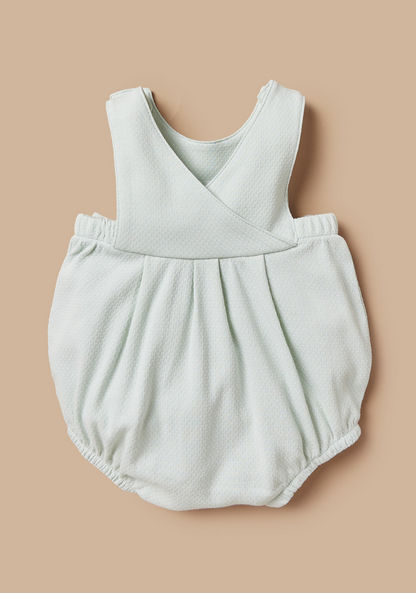 Giggles Textured Sleeveless Romper with Bow Accent-Rompers%2C Dungarees and Jumpsuits-image-3