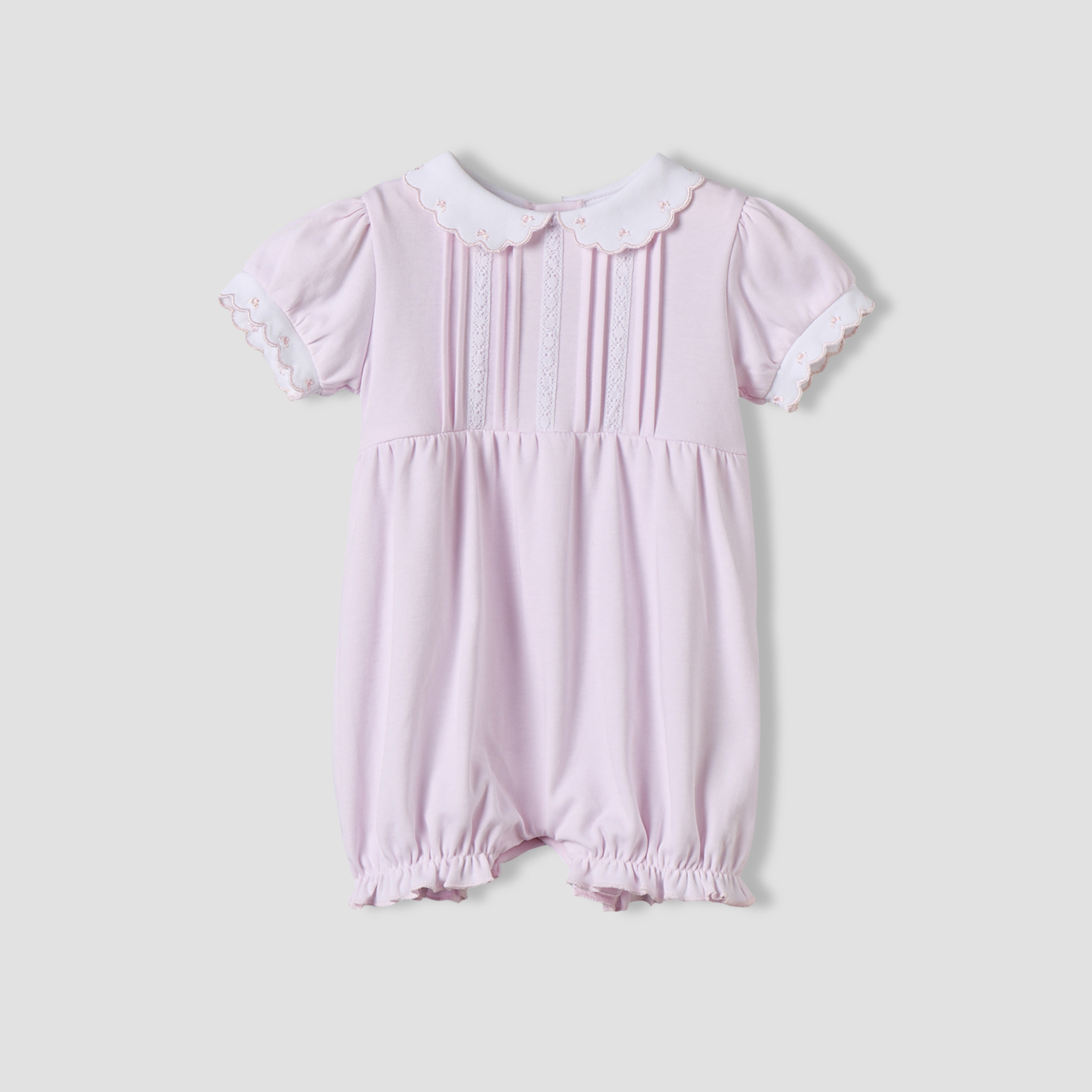 Giggles Collared Short Sleeves Romper with Snap Button Closure-baby-girls-clothing-rompers-image-2