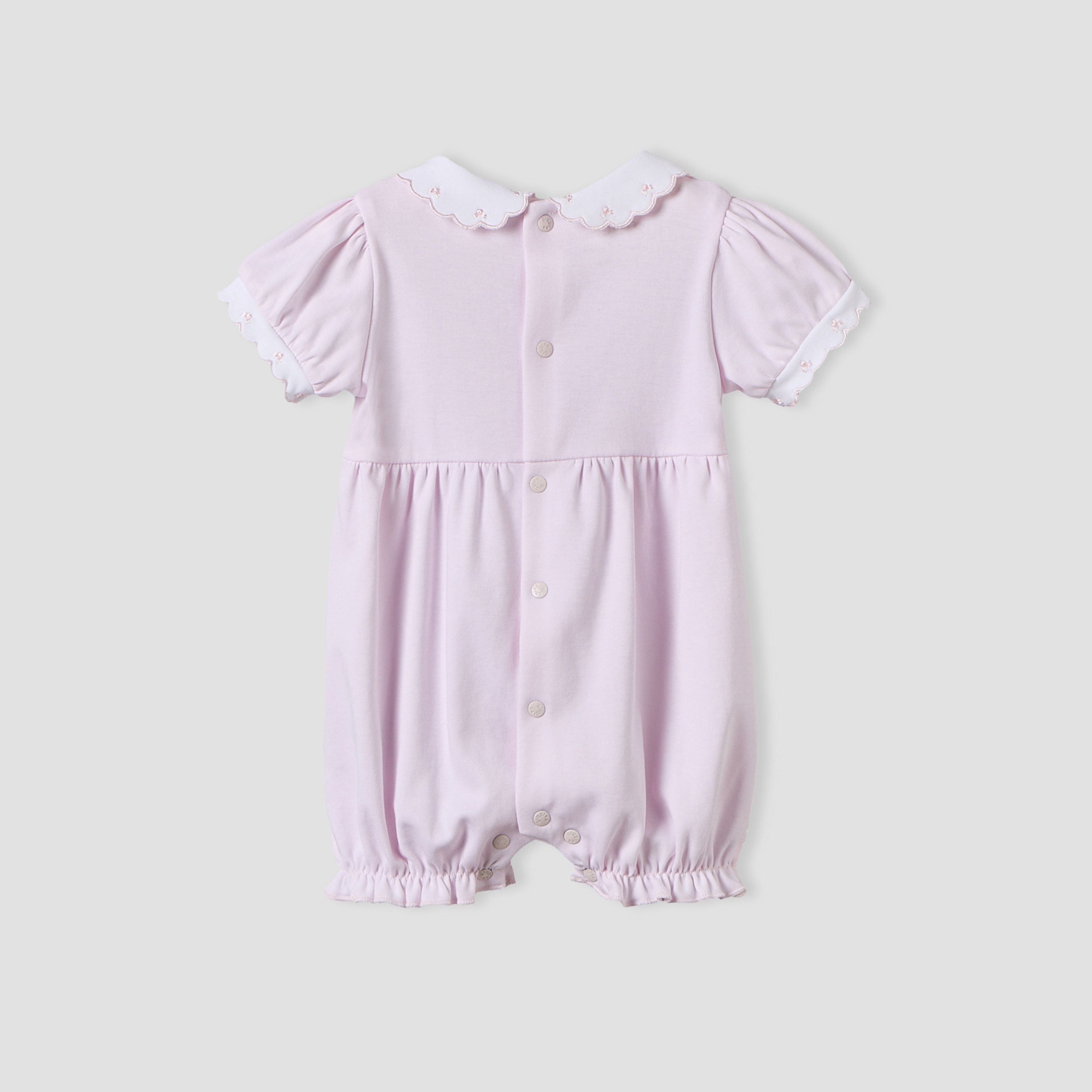 Giggles Collared Short Sleeves Romper with Snap Button Closure-baby-girls-clothing-rompers-image-3