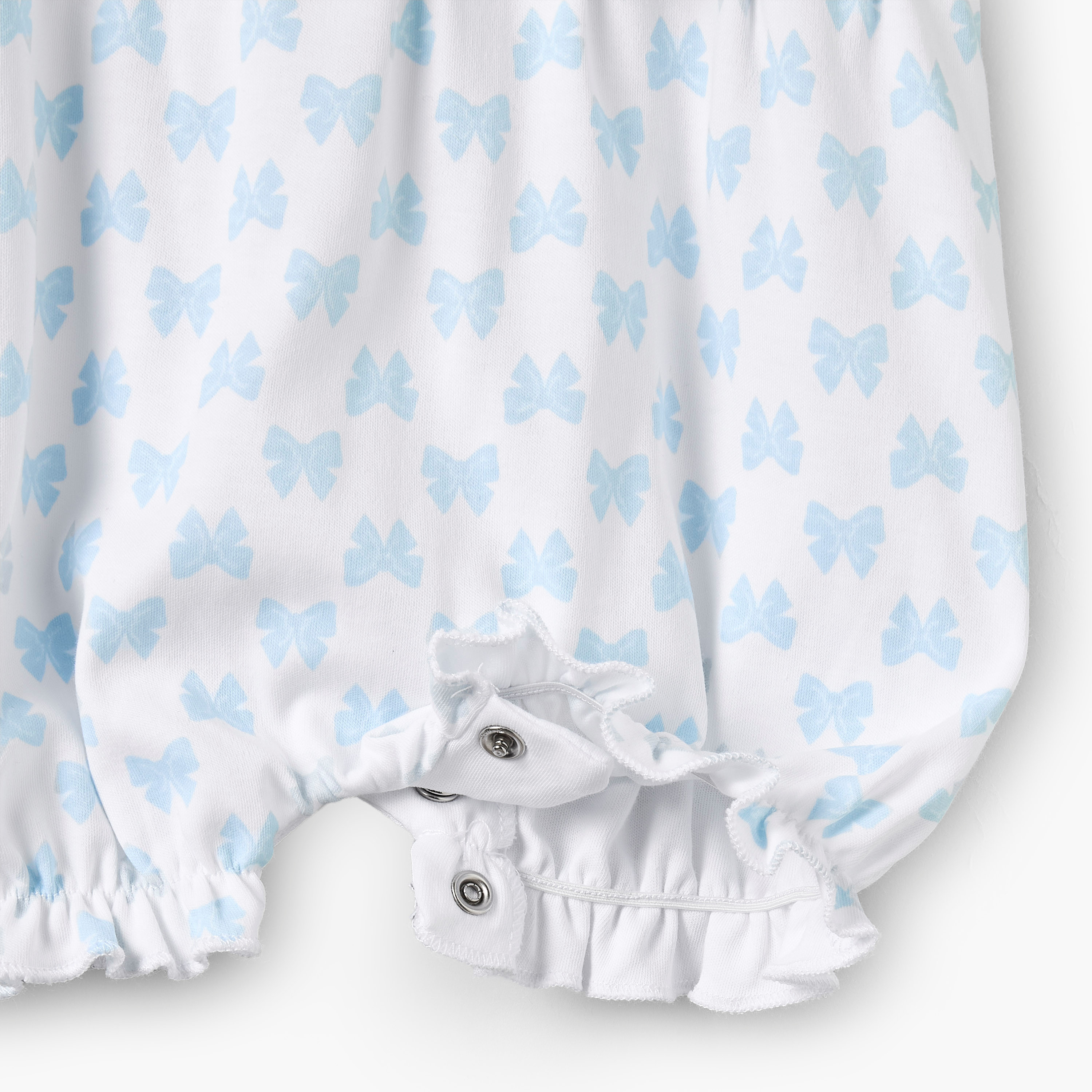 Giggles Collared Short Sleeves Romper with Bow Print-baby-girls-clothing-rompers-image-4