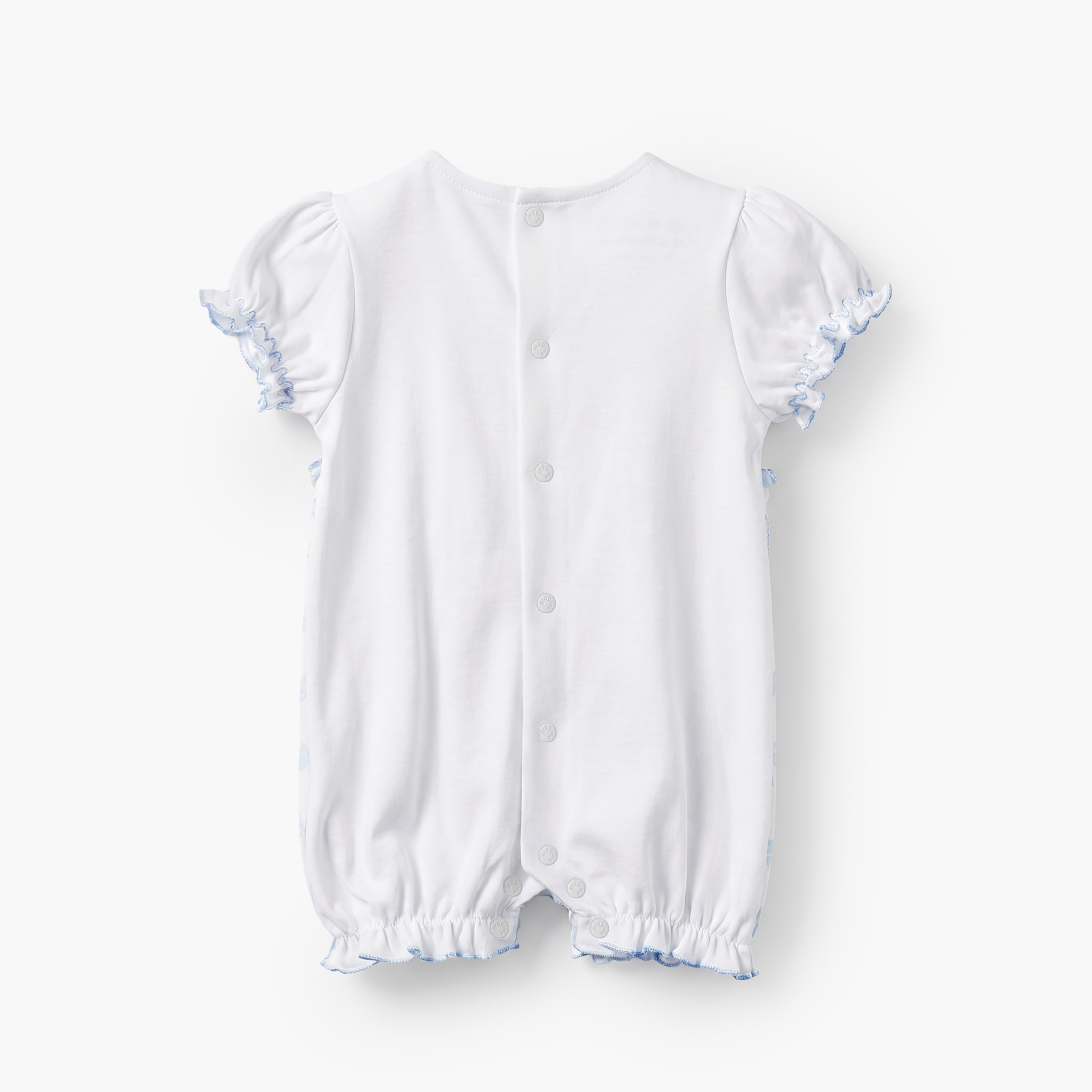 Giggles Collared Short Sleeves Romper with Bow Print-baby-girls-clothing-rompers-image-5