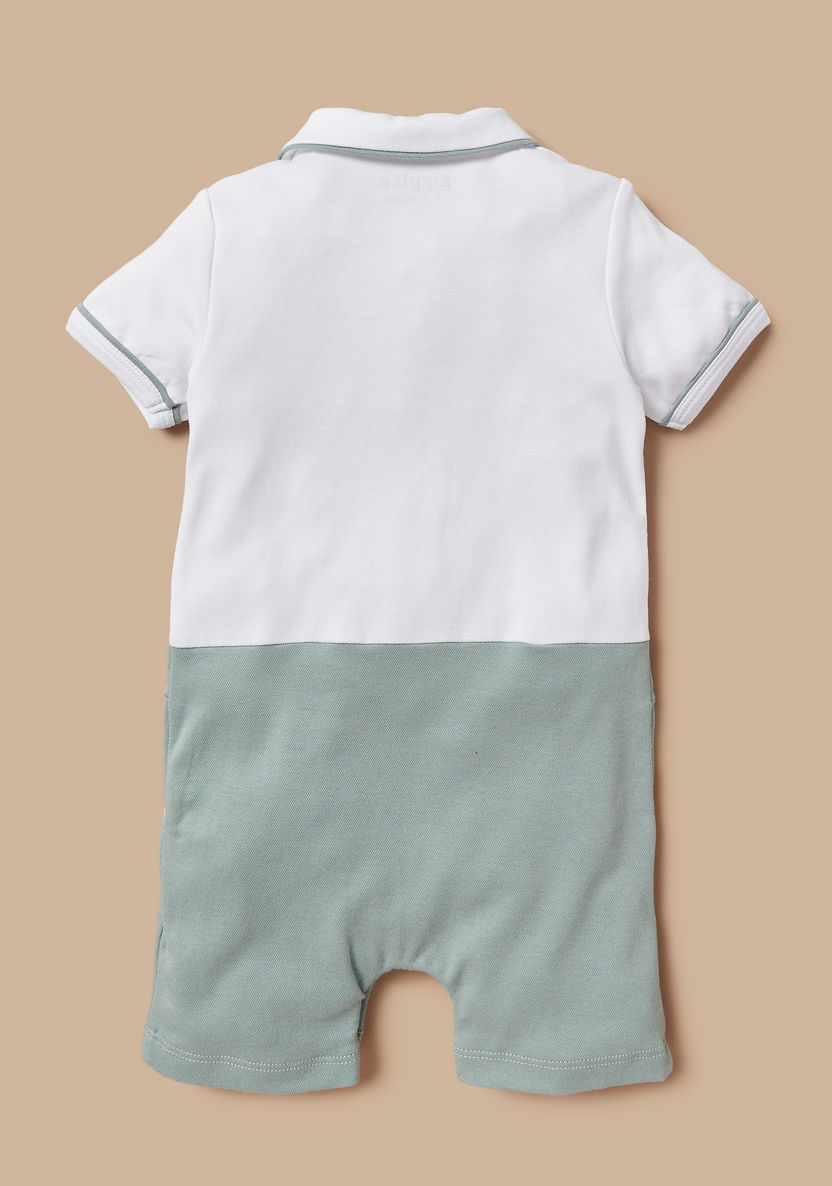 Giggles Textured Romper with Collar and Bow Applique Detail-Rompers%2C Dungarees and Jumpsuits-image-3