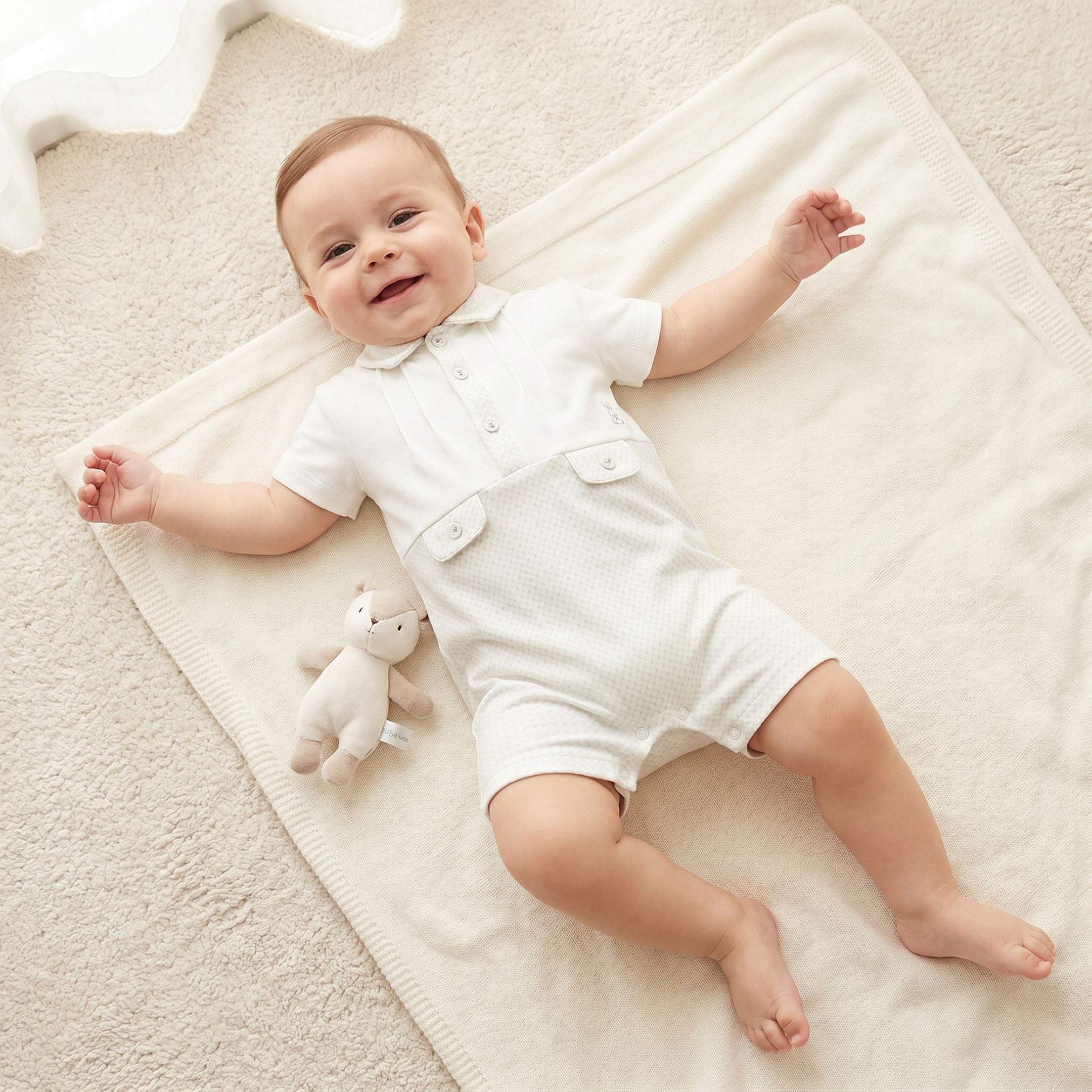 أفرول بياقة وأكمام قصيرة بطبعات من جيجلز-baby-boys-clothing-rompers-image-1