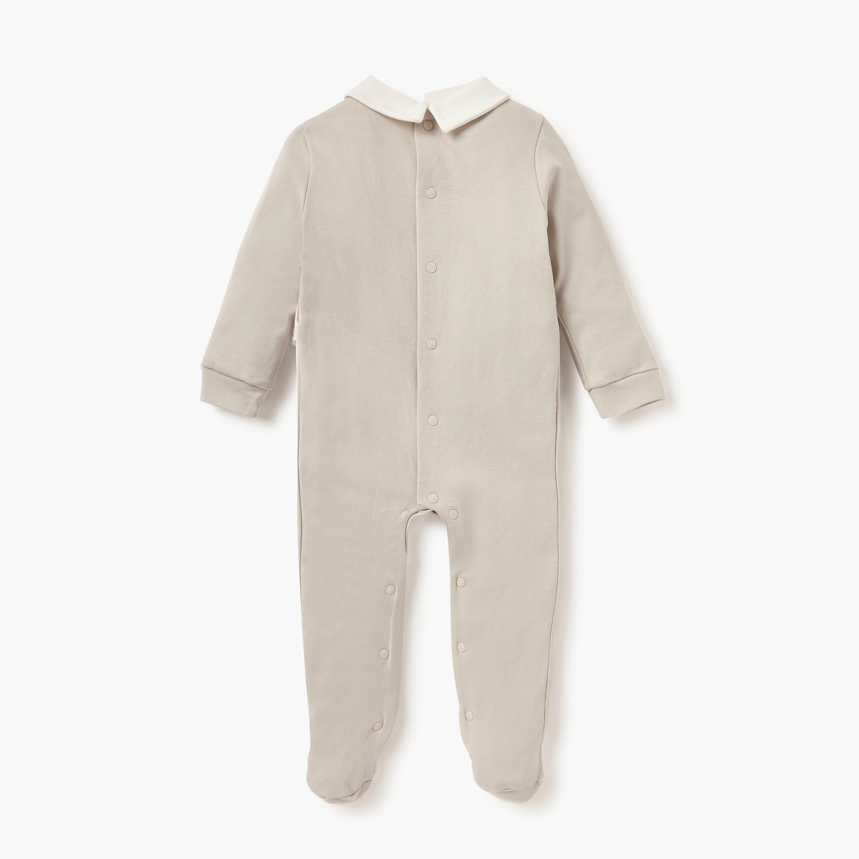 Giggles Colourblock Closed Feet Sleepsuit with Button Closure and Collared Neckline-baby-boys-clothing-nightwear-sleepsuits-image-2