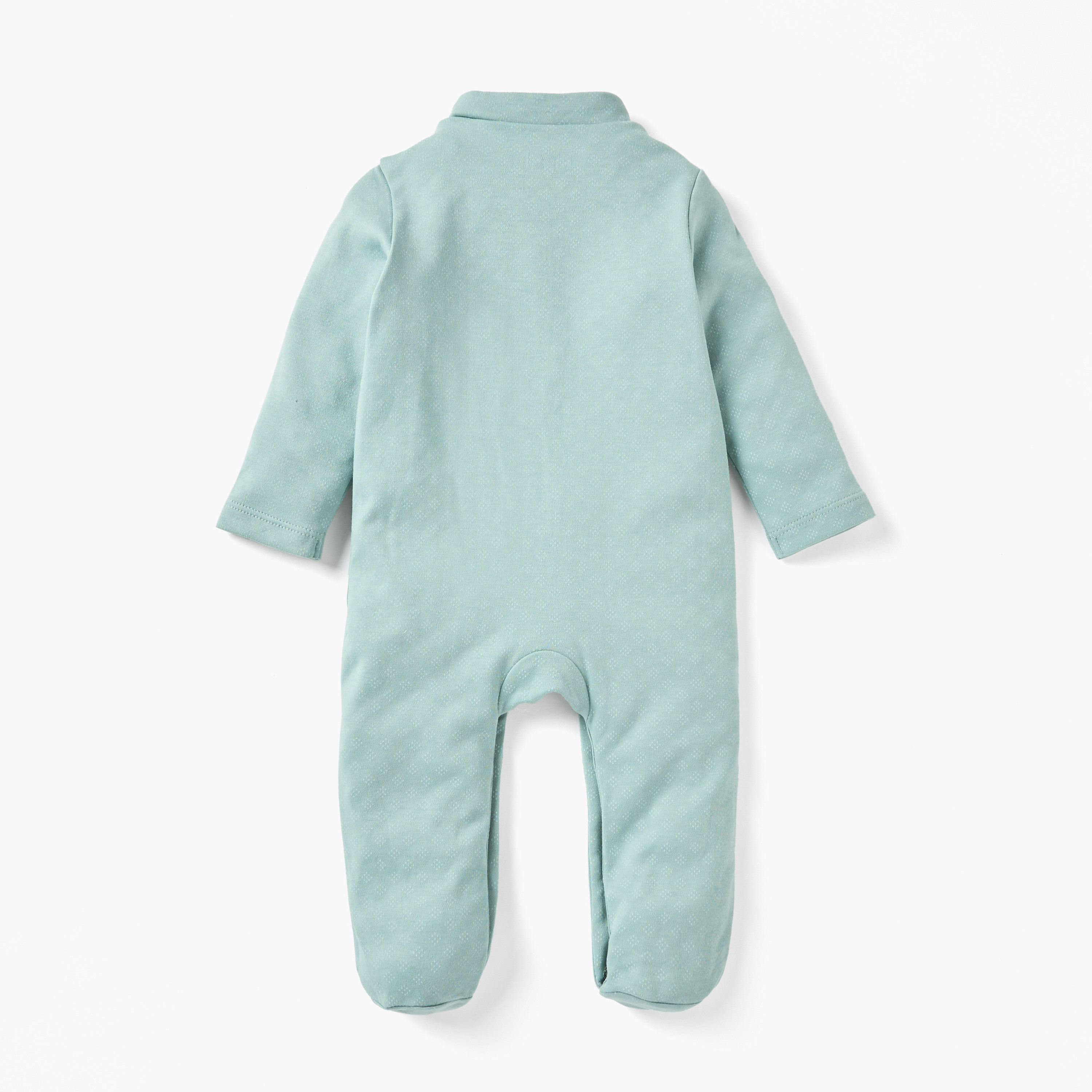Giggles Embroidered Closed Feet Sleepsuit with Long Sleeves-baby-girls-clothing-nightwear-sleepsuits-image-2