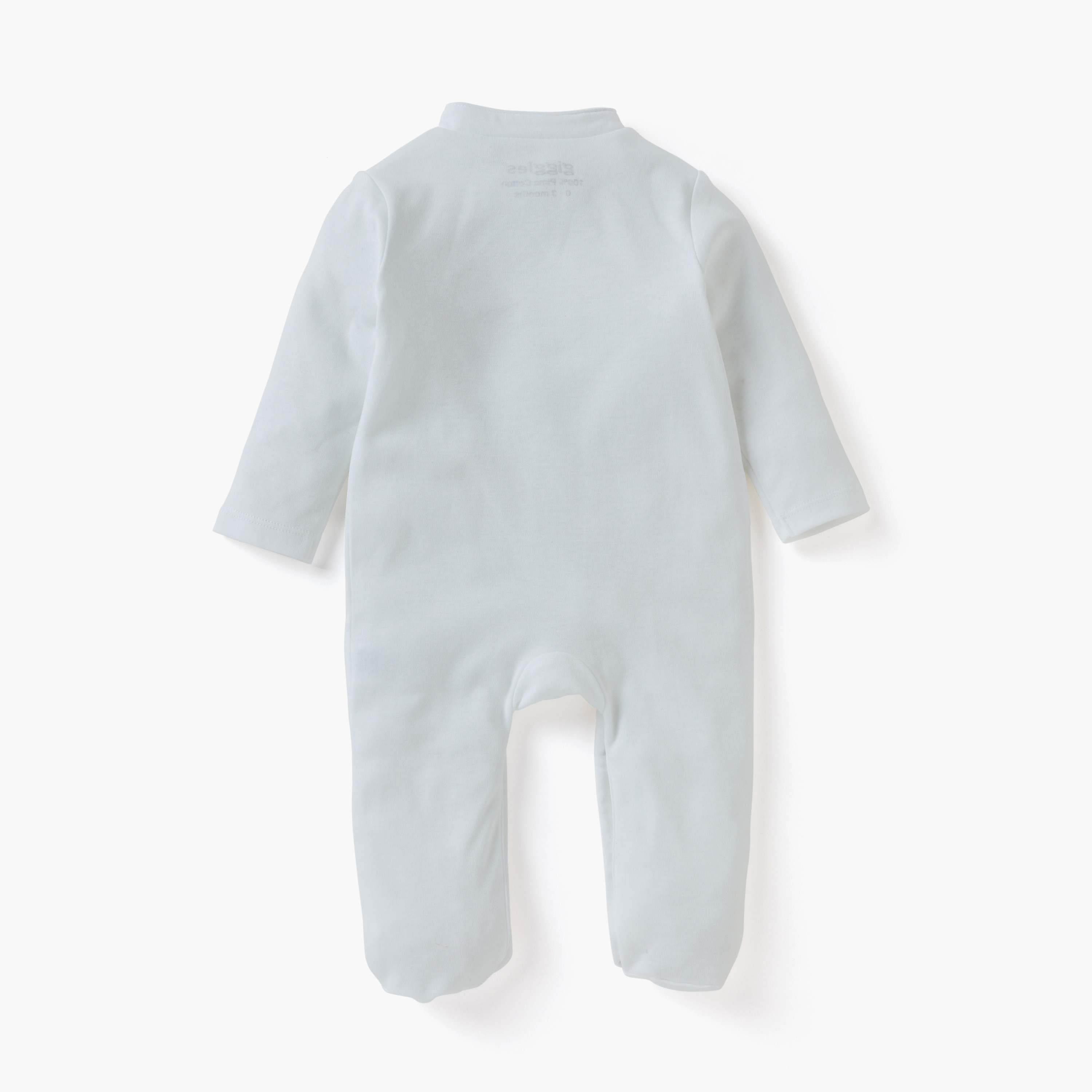 Giggles Embroidered Closed Feet Sleepsuit with Button Closure and Long Sleeves-baby-girls-clothing-nightwear-sleepsuits-image-4